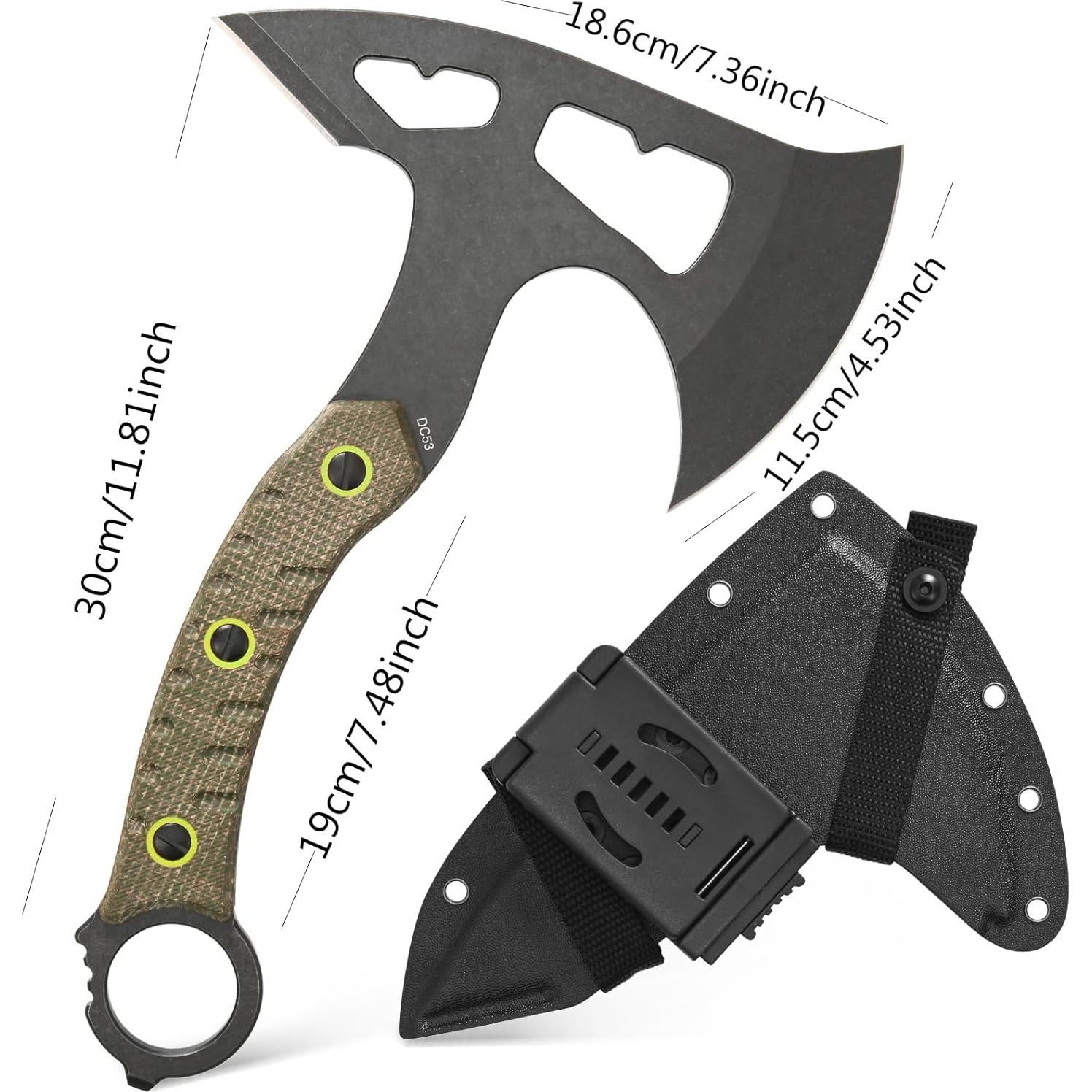 Hacha de Camping Ccanku C1392 Acero DC53 Mango Micarta 30cm