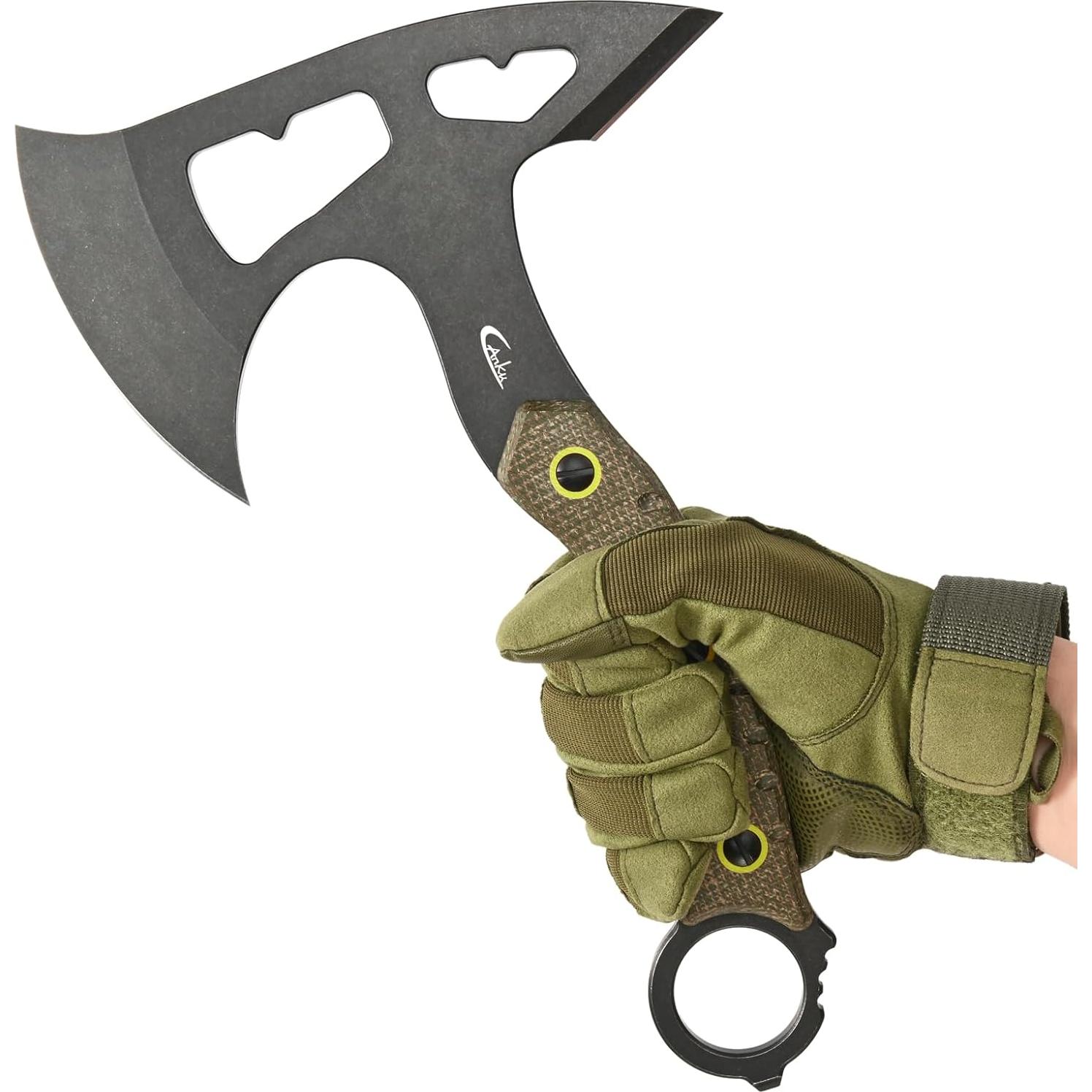 Hacha de Camping Ccanku C1392 Acero DC53 Mango Micarta 30cm