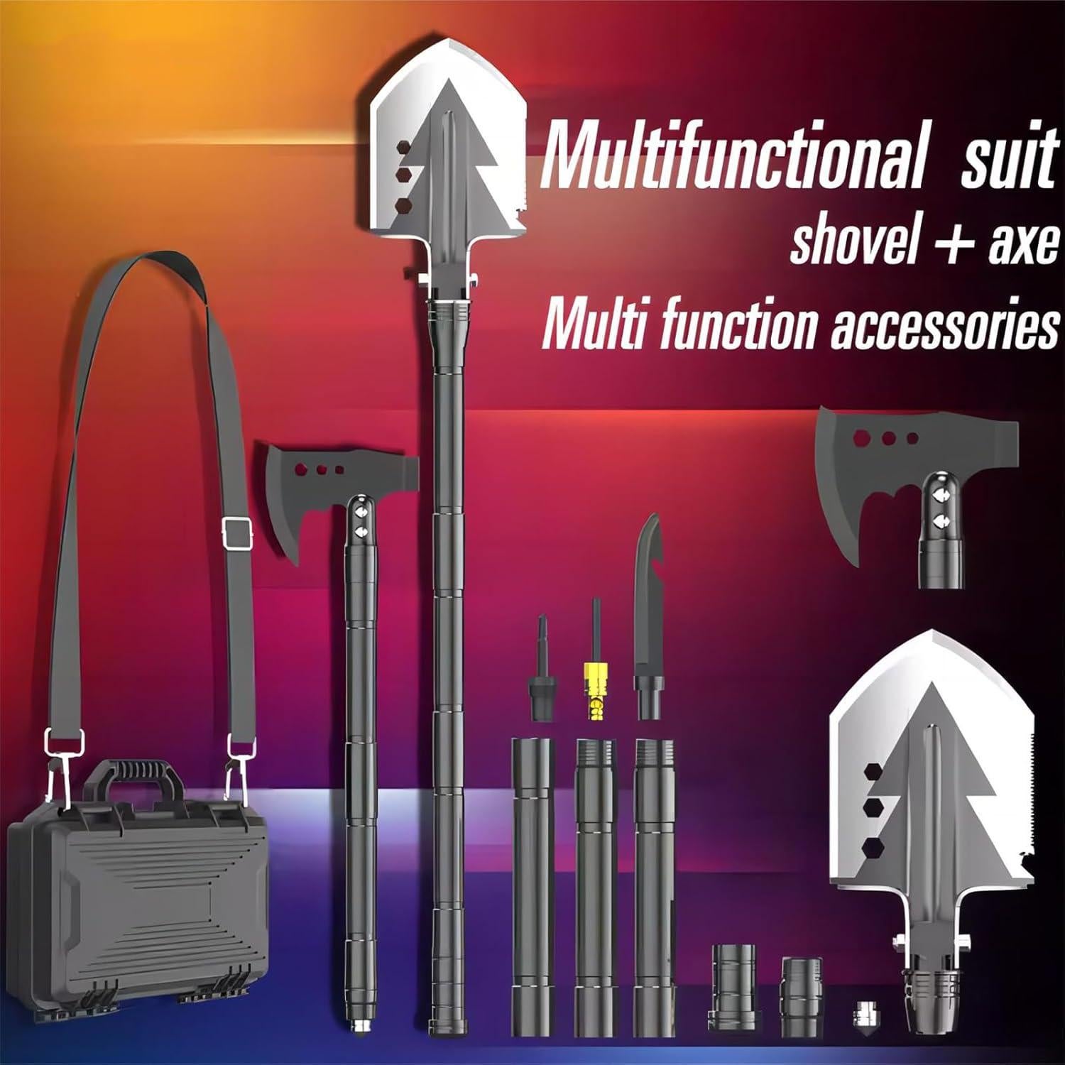 Conjunto Pala y Hacha Camping ZODISTORE Acero Alto Carbono