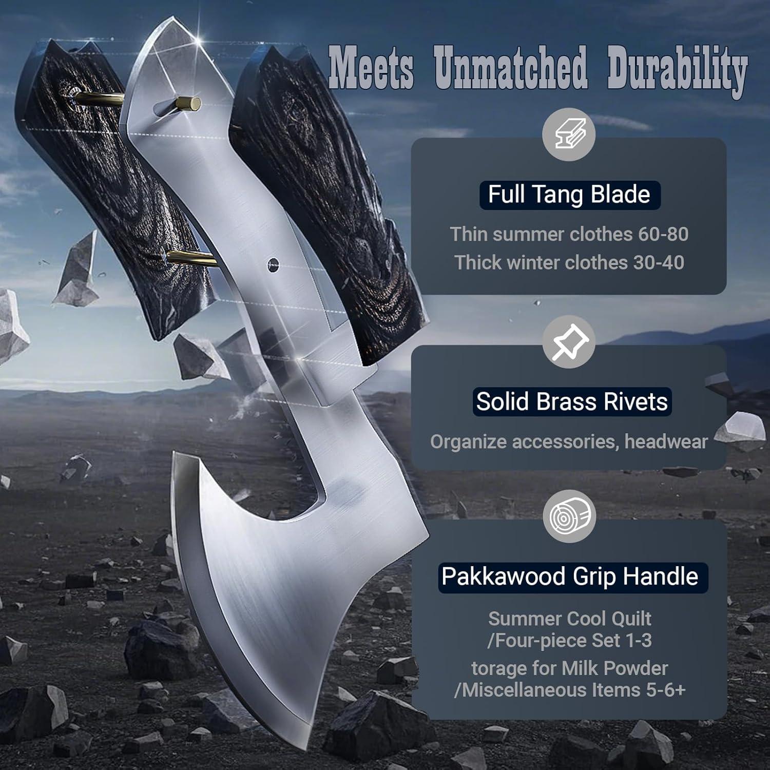 Hacha de Camping Geermolan AXE 21.6cm Acero Inoxidable