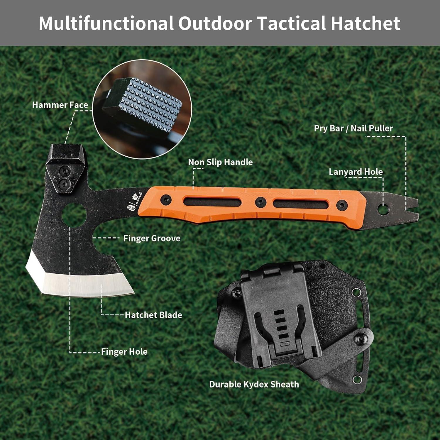 Hacha Táctica de Camping HX OUTDOORS 33.5cm Naranja