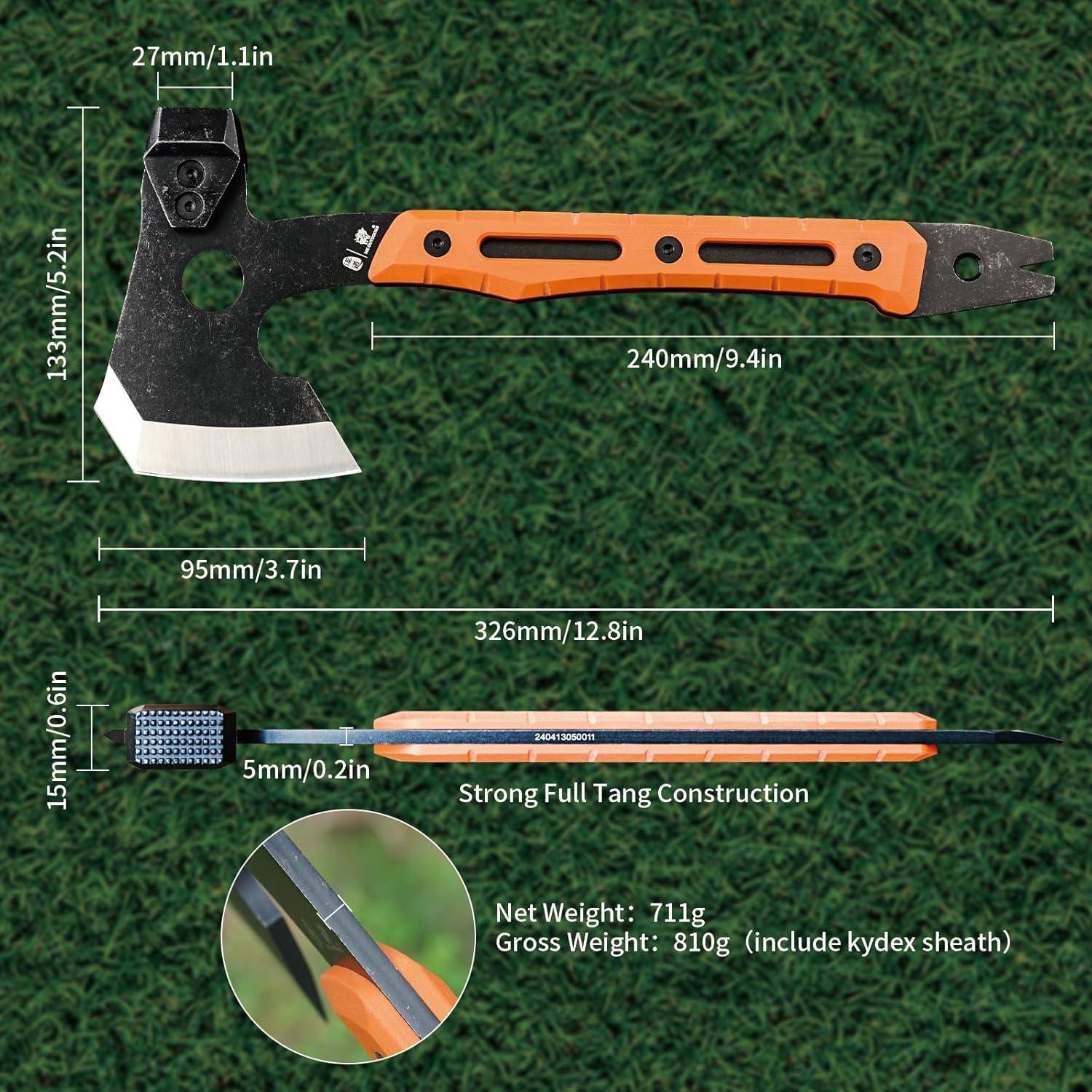 Hacha Táctica de Camping HX OUTDOORS 33.5cm Naranja