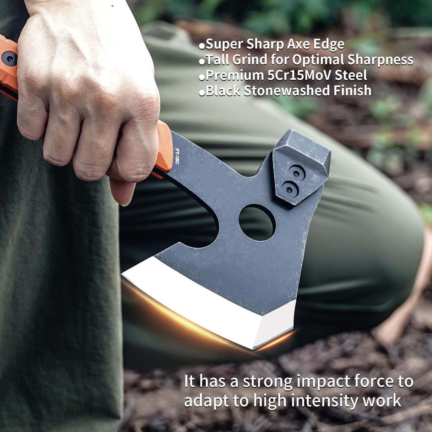 Hacha Táctica de Camping HX OUTDOORS 33.5cm Naranja