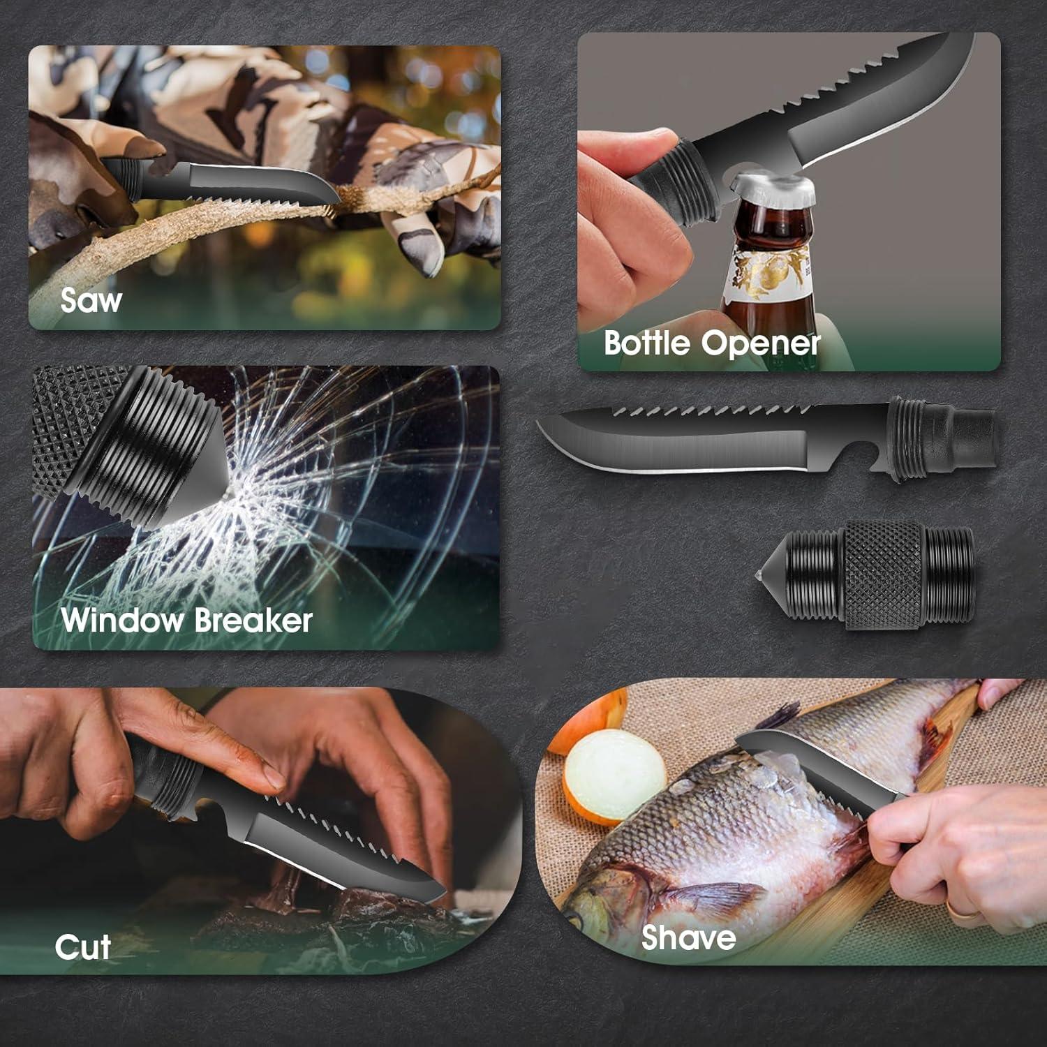 Hacha de Supervivencia FUSIONKEI 10 en 1 Multiusos Camping