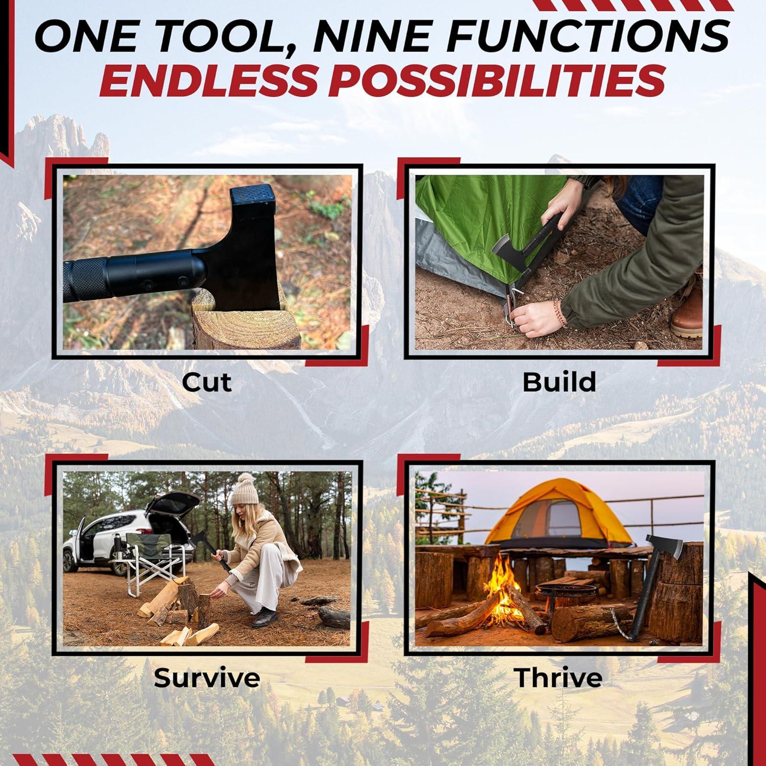 Hacha de Bushcraft Sentinel - Multi-Herramienta 43cm