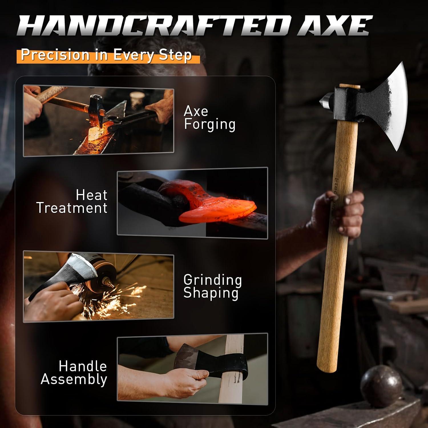 Hacha de Lanzamiento Freelander Beil Axt, Mango de Roble 1.24 kg