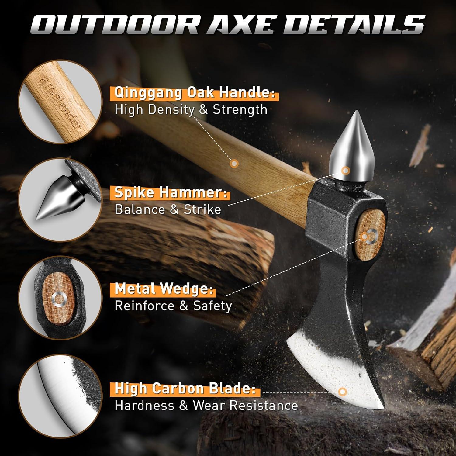 Hacha de Lanzamiento Freelander Beil Axt, Mango de Roble 1.24 kg