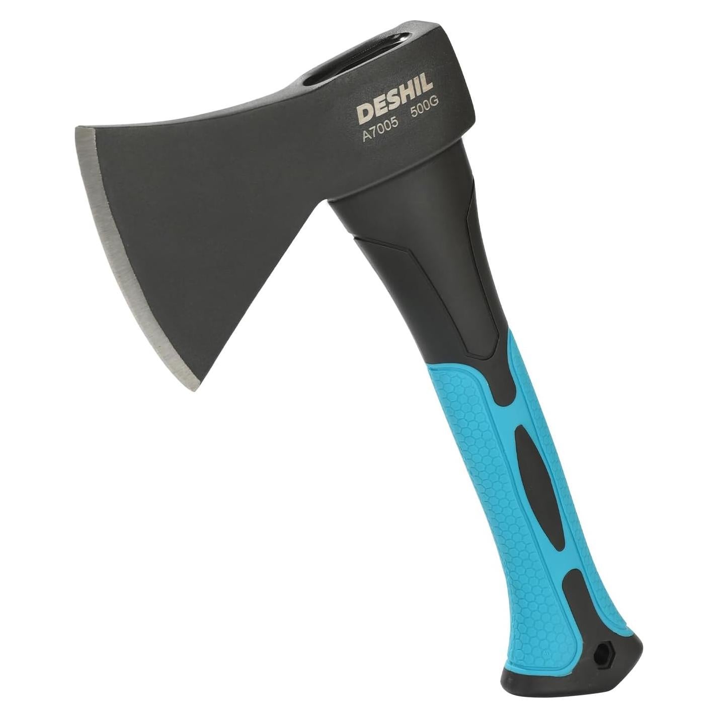 10” Outdoor Hatchet Forged Carbon Steel Heat Treated Hand Tool, Fiberglass Shock Reduction Handle with Anti-Slip Grip