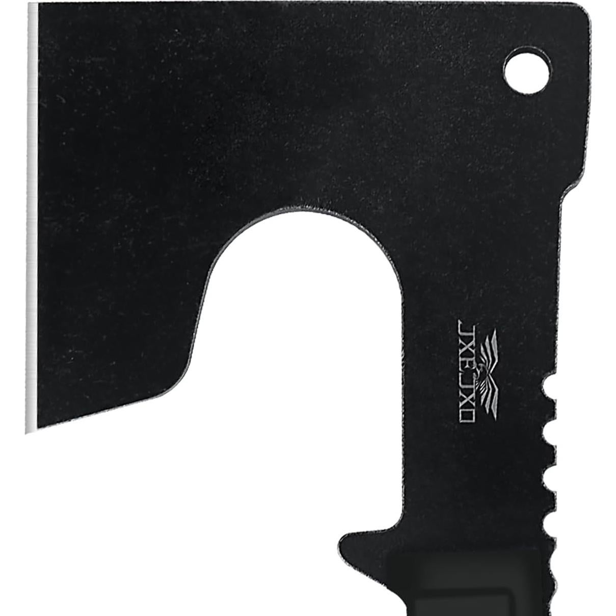 JXE JXO Camping and Survival Hatchet, 9.8" Full Tang Mini Camping Axe, Ergonomic Rubber Handle, Come with Durable Nylon Sheath