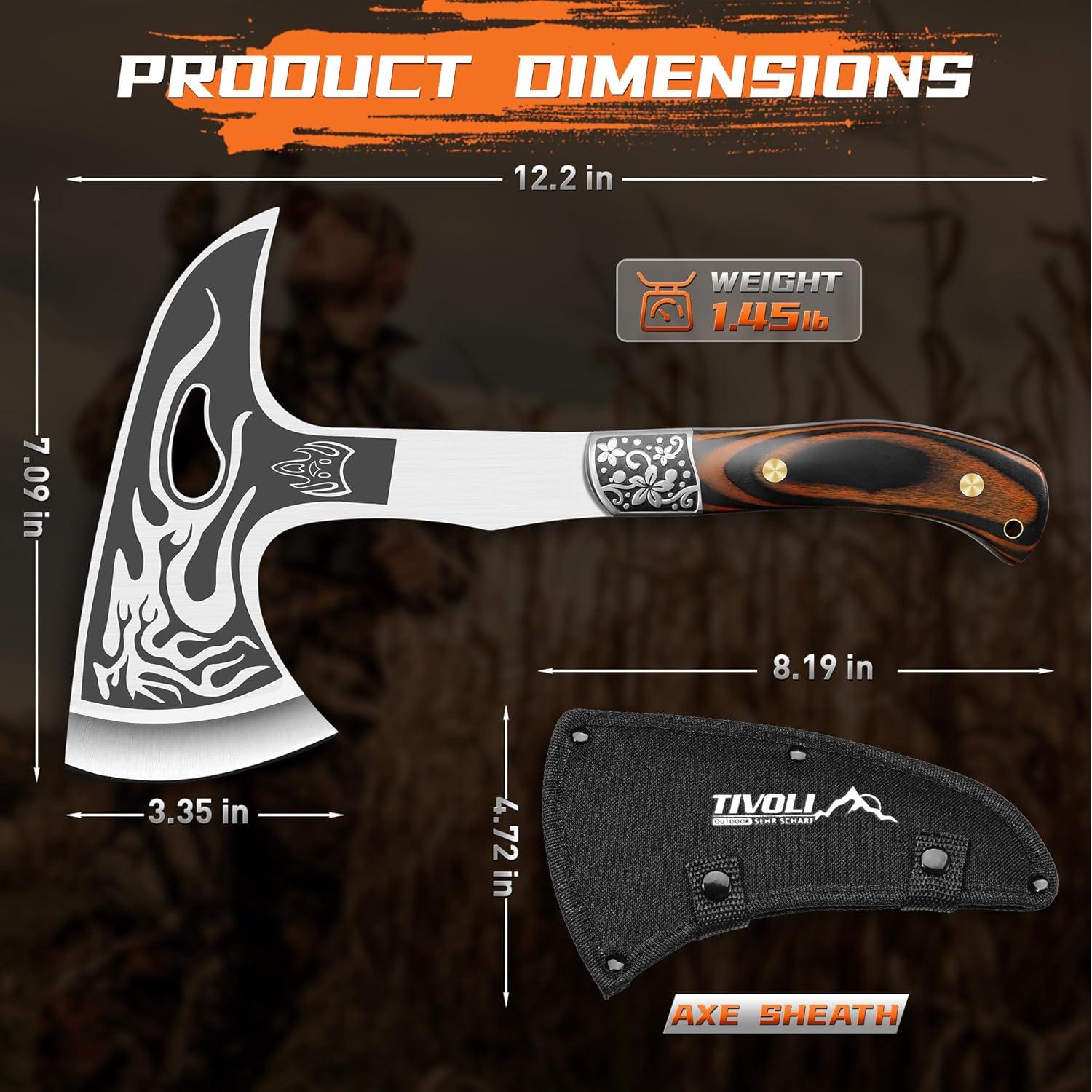 Hacha de Camping TIVOLI con Funda de Nylon 0.73 kg