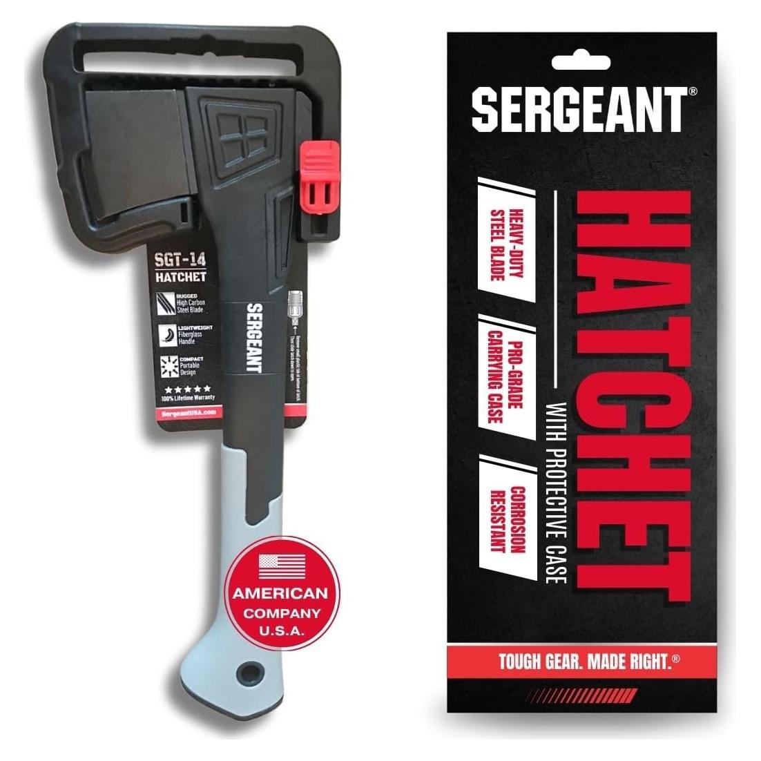 Hacha de Camping SERGEANT SGT-14, Acero Alto Carbono, 35.56 cm