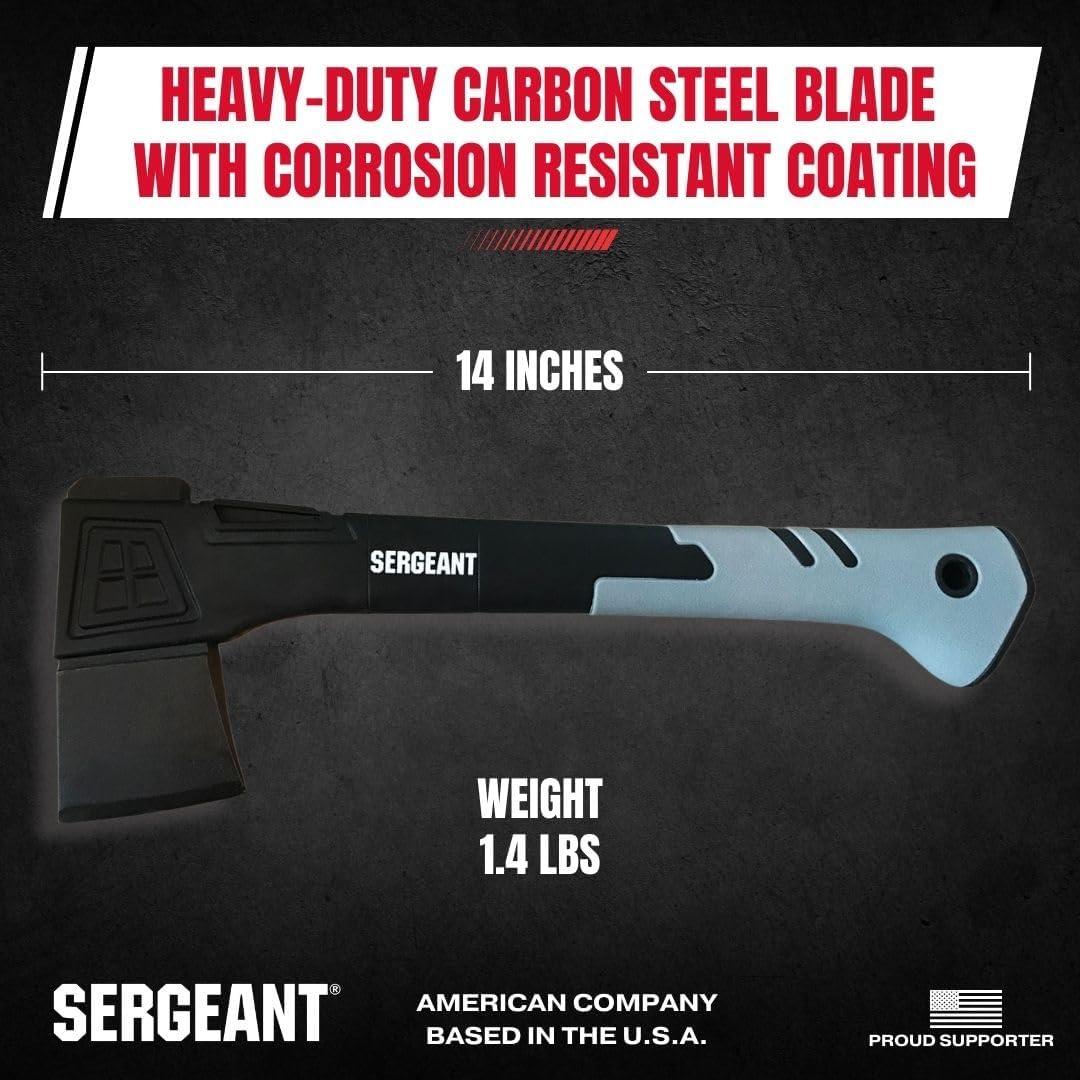 Hacha de Camping SERGEANT SGT-14, Acero Alto Carbono, 35.56 cm
