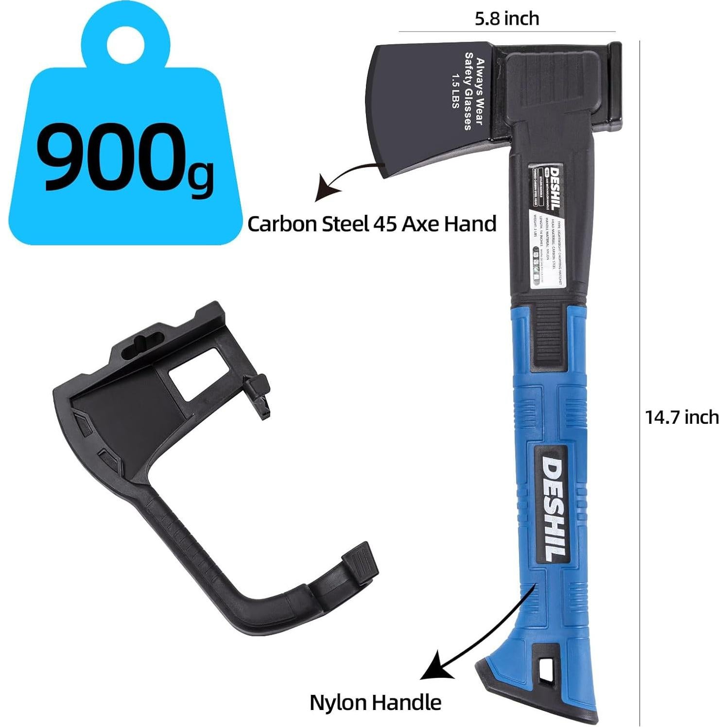 Hacha de Camping DESHIL 14" Acero Carbono Mango Nylon