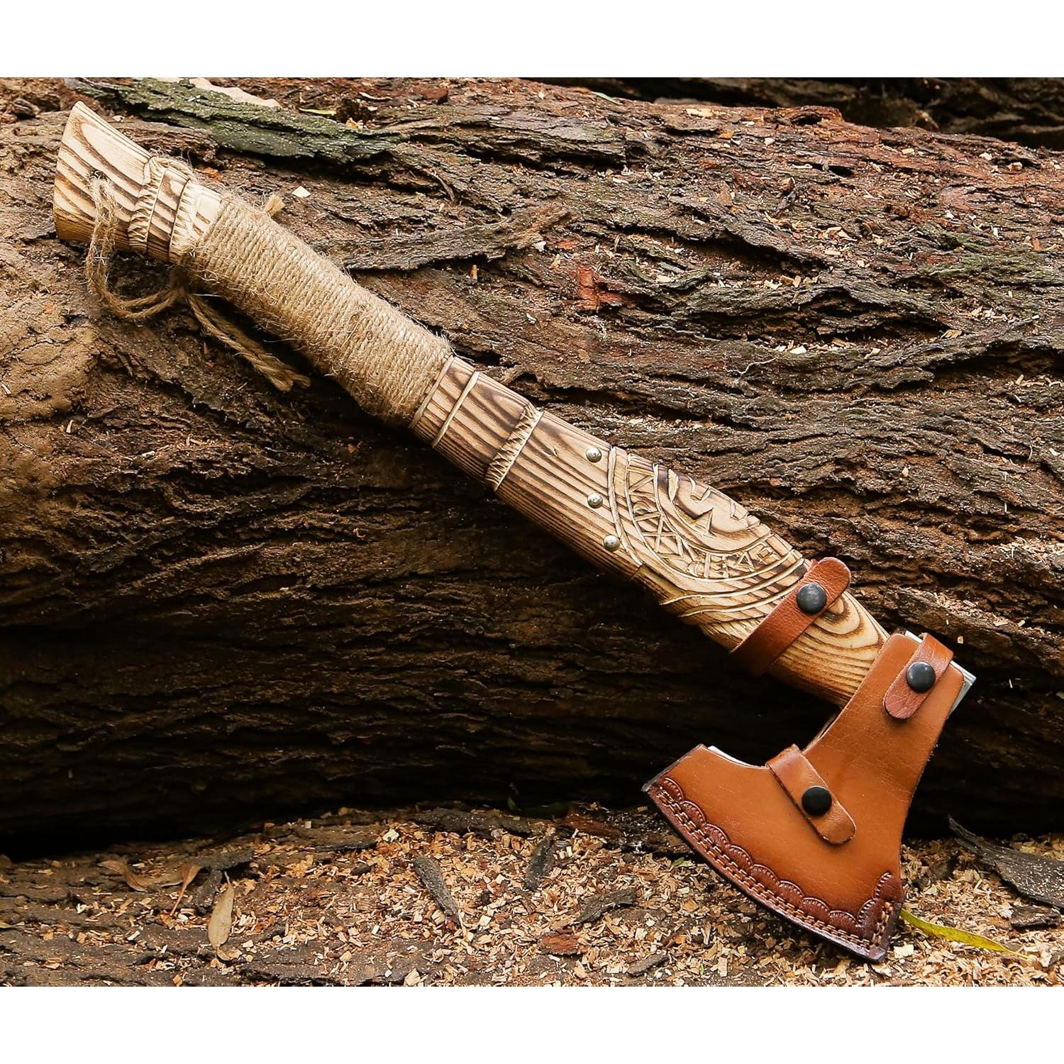 Hacha Vikinga Ahqaf 48.26 cm con Funda de Cuero