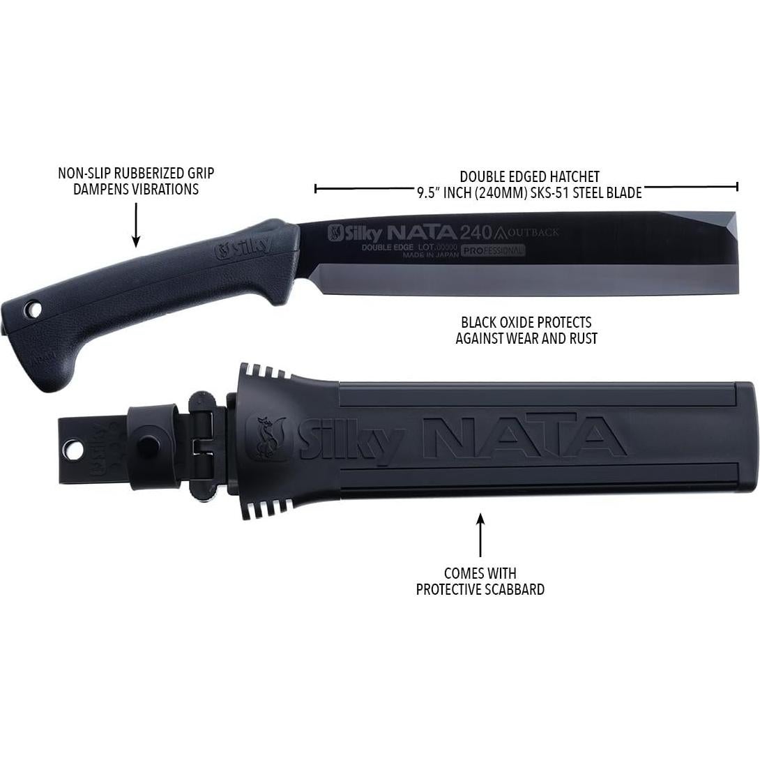 Hacha NATA Silky Edición Outback 240mm Doble Bisel