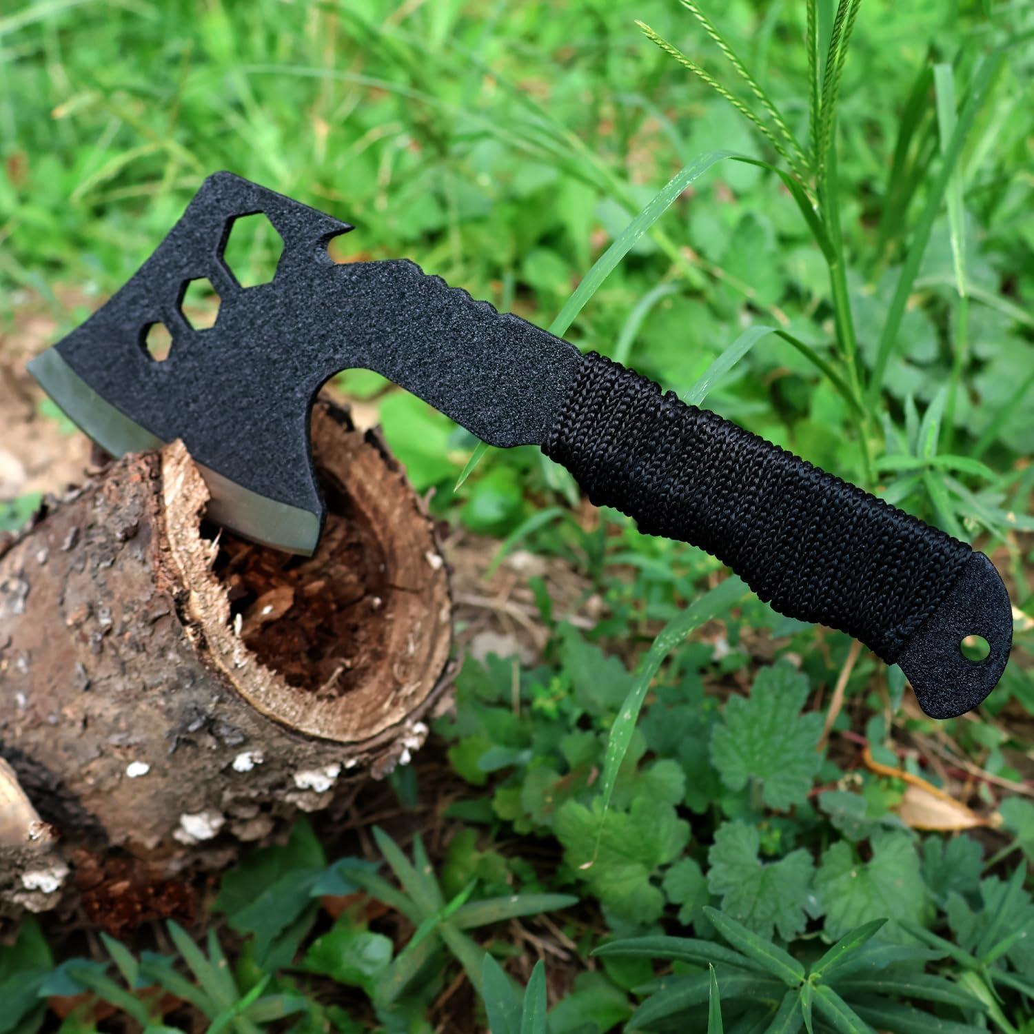 Hacha Táctica Veectgoo para Camping y Supervivencia - Paquete de 2