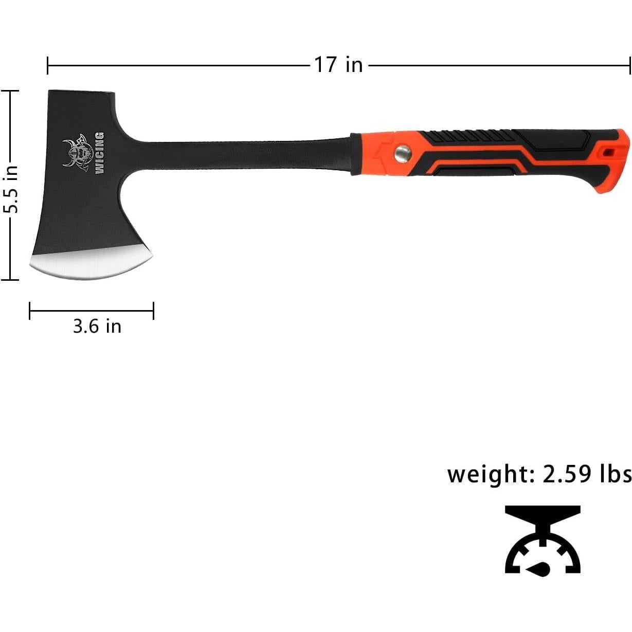 Hacha de Camping WICING 43.18 cm Acero Manganeso 1065 Antideslizante