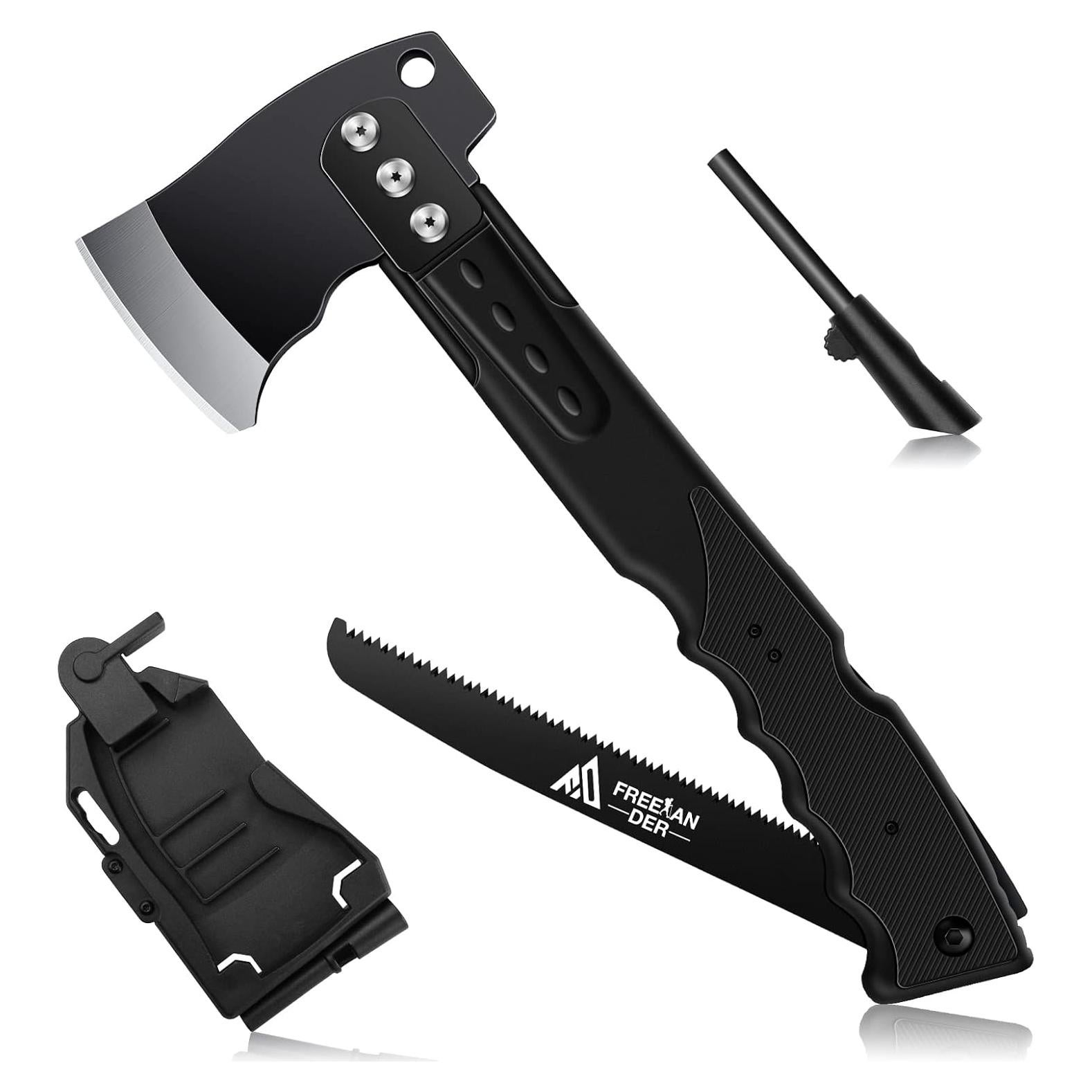 Hacha de Supervivencia Freelander 4-en-1 con Funda y Sierra