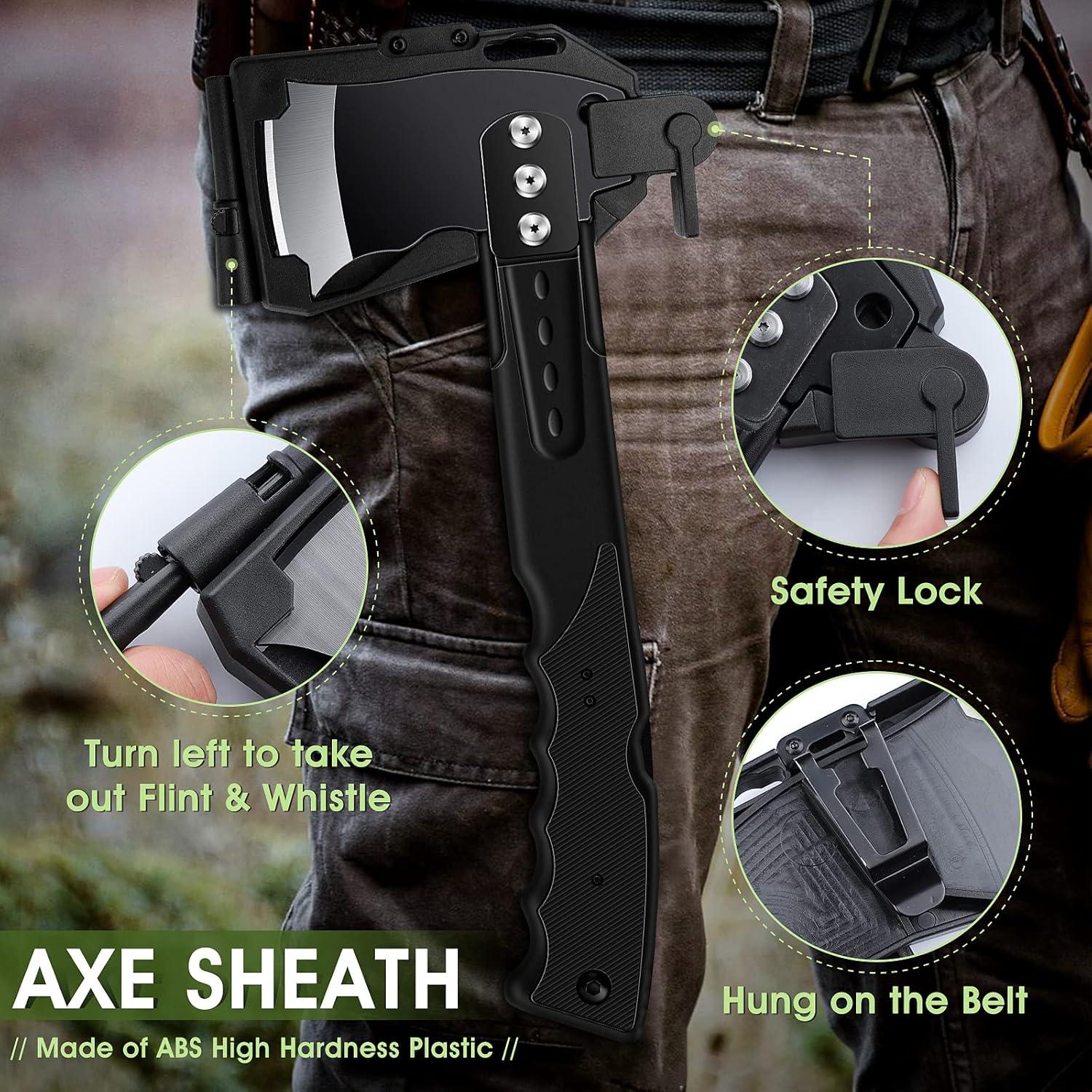 Hacha de Supervivencia Freelander 4-en-1 con Funda y Sierra