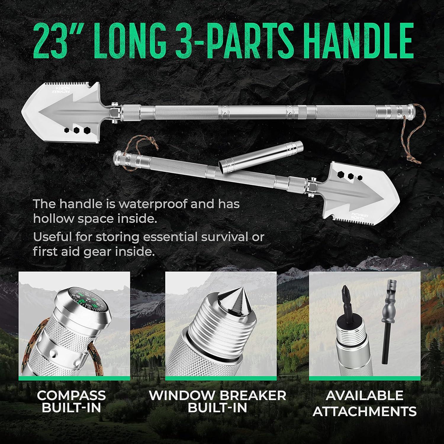 Pala y Hacha de Camping Pathway North - Multiuso Plegable de Acero Inoxidable