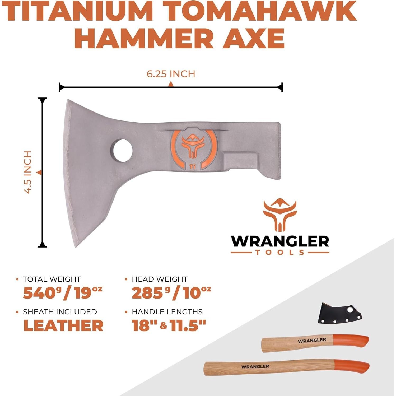 Hacha de Camping Wrangler Tools Tomahawk Titanio 1.16 kg