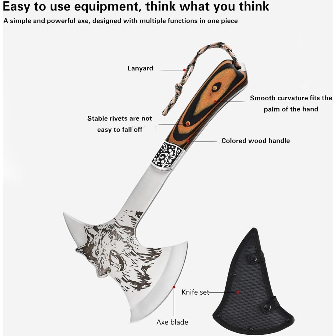 Hacha Multifuncional Vbvbip para Jardín y Camping 0.79 kg