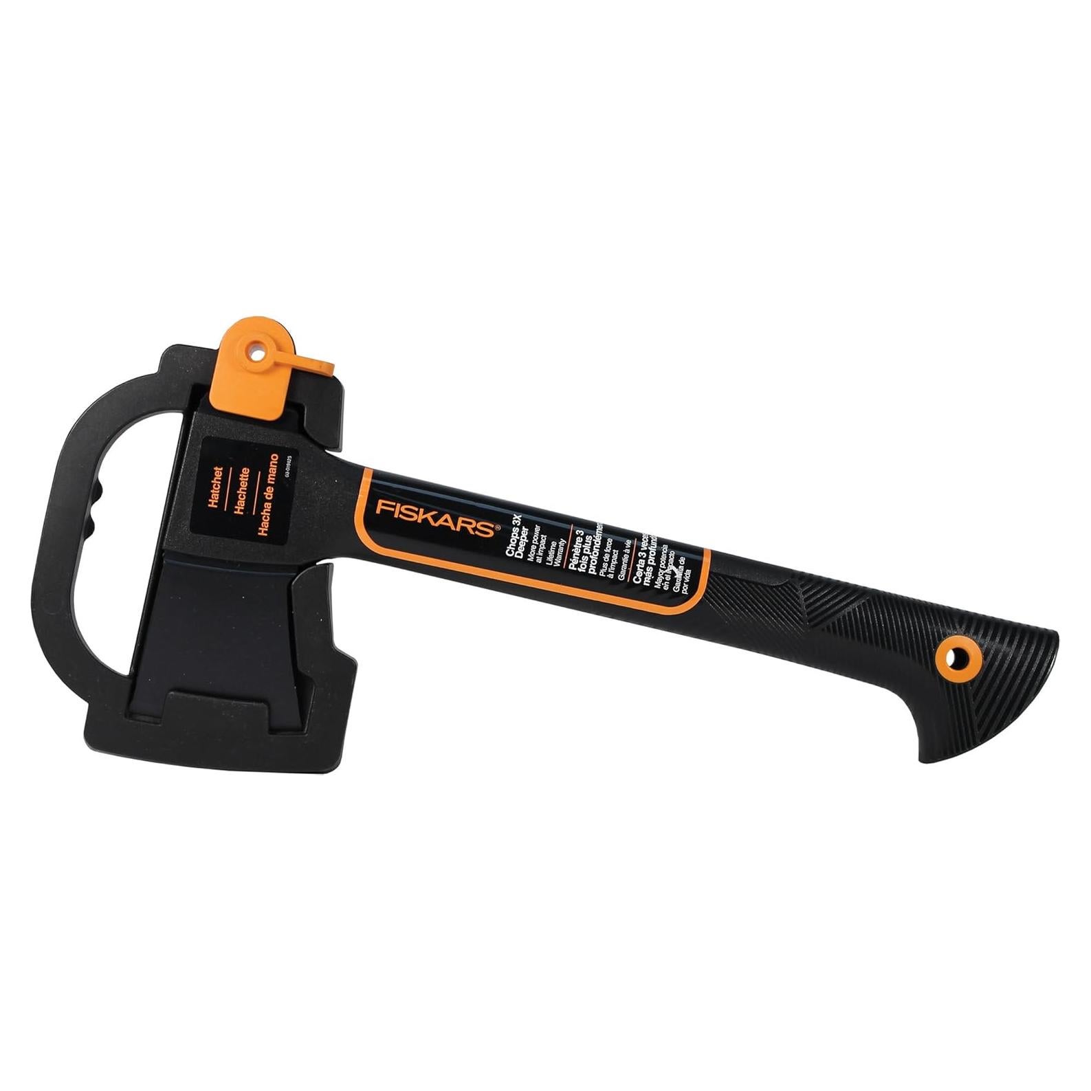 Hacha Fiskars 375501-1001 con funda, 35.5 cm, negro