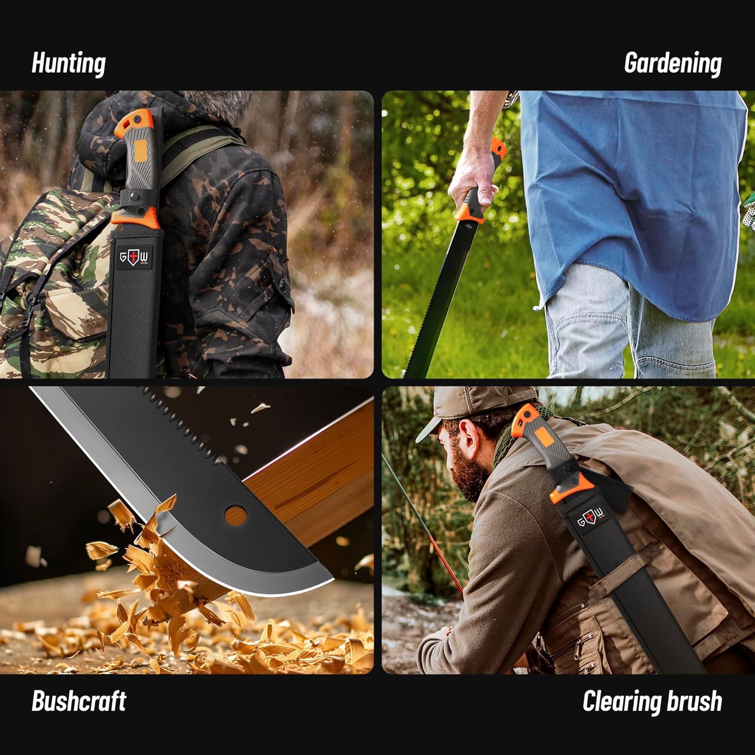 Machete de Supervivencia Grand Way 47 cm con Funda y Mango Ergonómico