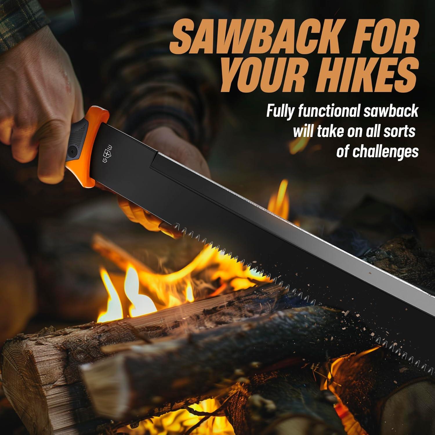 Machete de Supervivencia Grand Way 47 cm con Funda y Mango Ergonómico