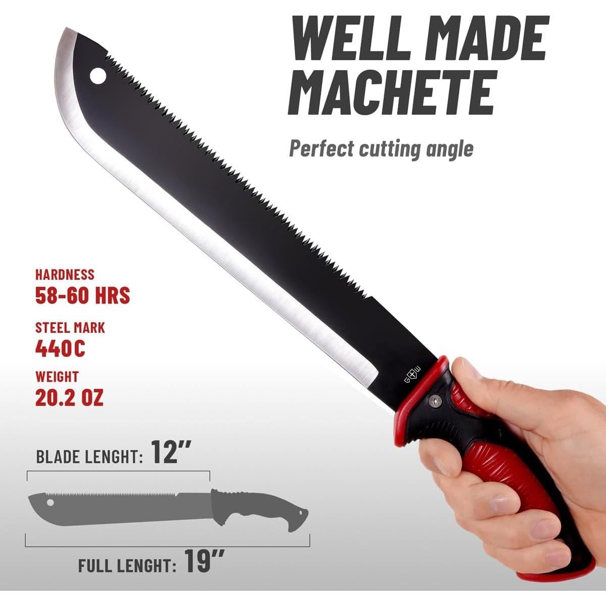 Machete con Sierra Grand Way 48.26 cm Acero Inoxidable Ergonómico