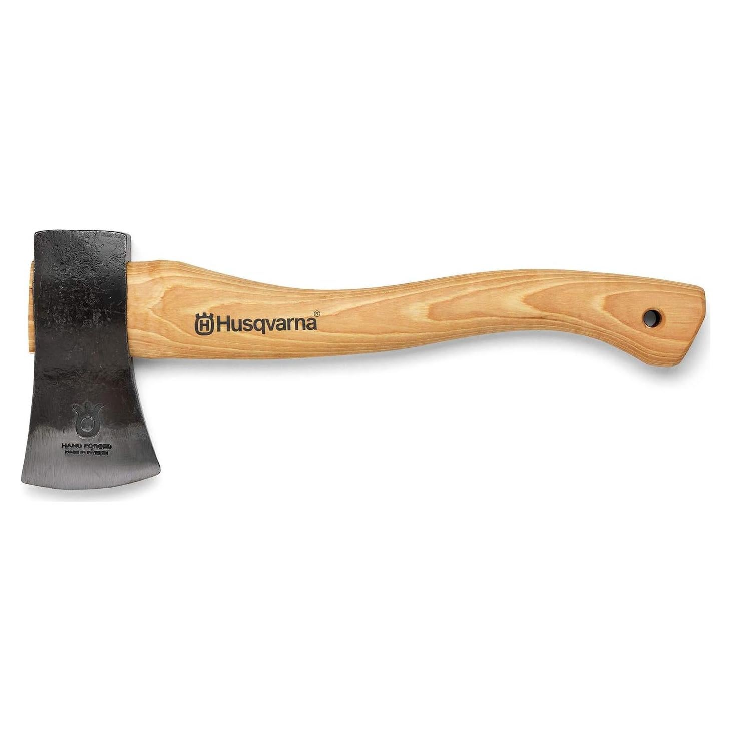 Husqvarna Hatchet, Small Axe with Leather Sheath and Hickory Handle, Ideal Small Hatchet Axe for Camping Gear and Gardening Tools