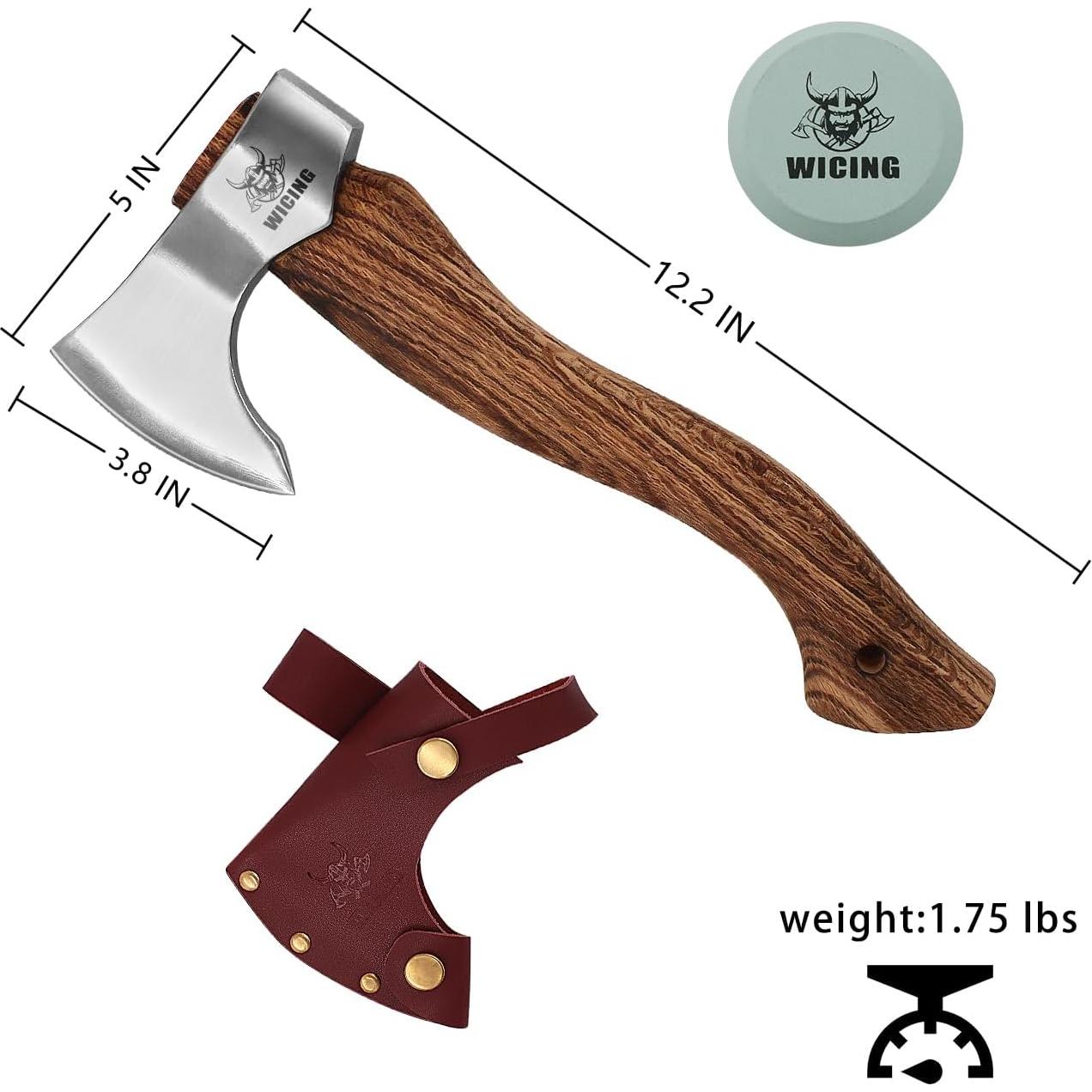 Hacha WICING de Bushcraft 31 cm Acero Manganeso y Mango Madera