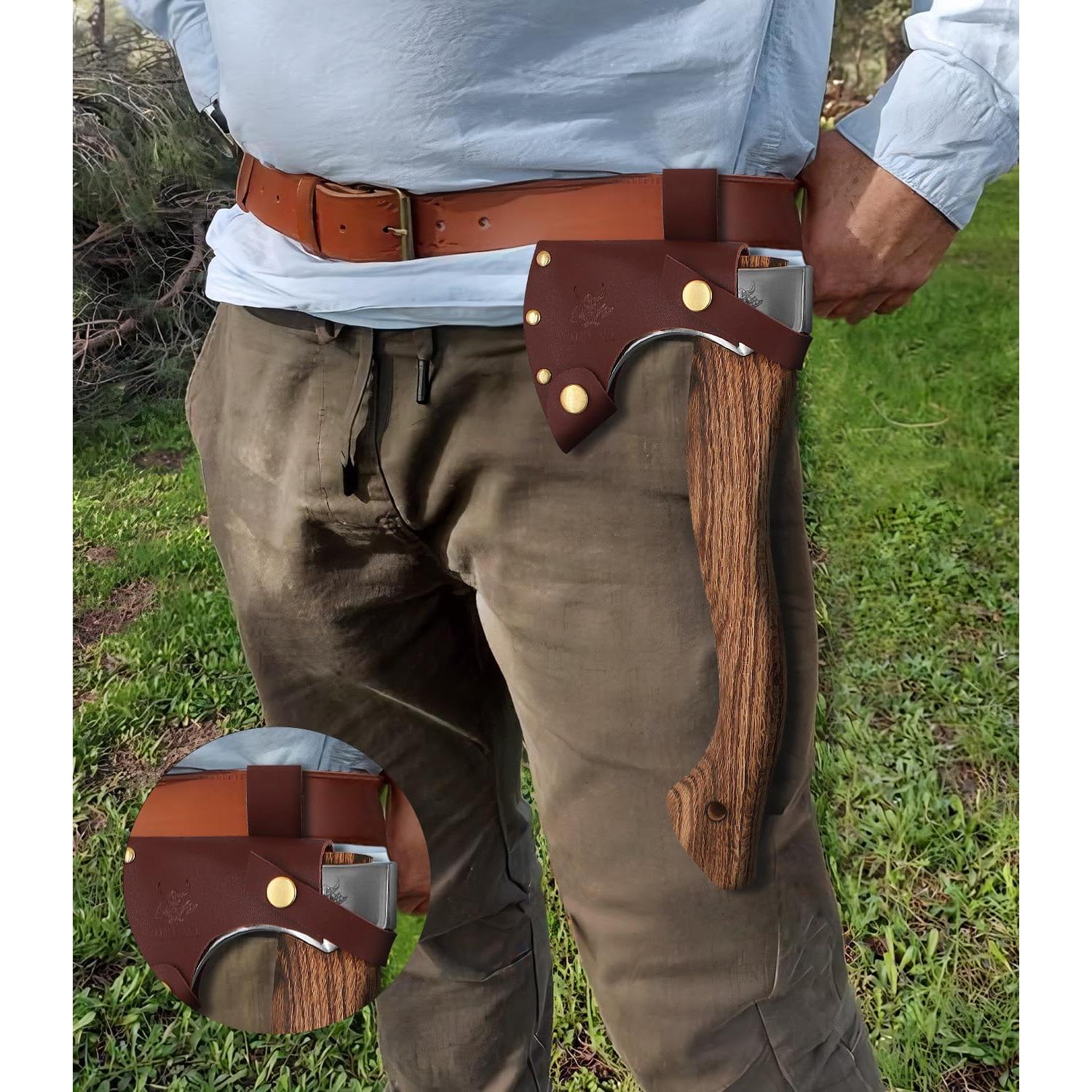 Hacha WICING de Bushcraft 31 cm Acero Manganeso y Mango Madera