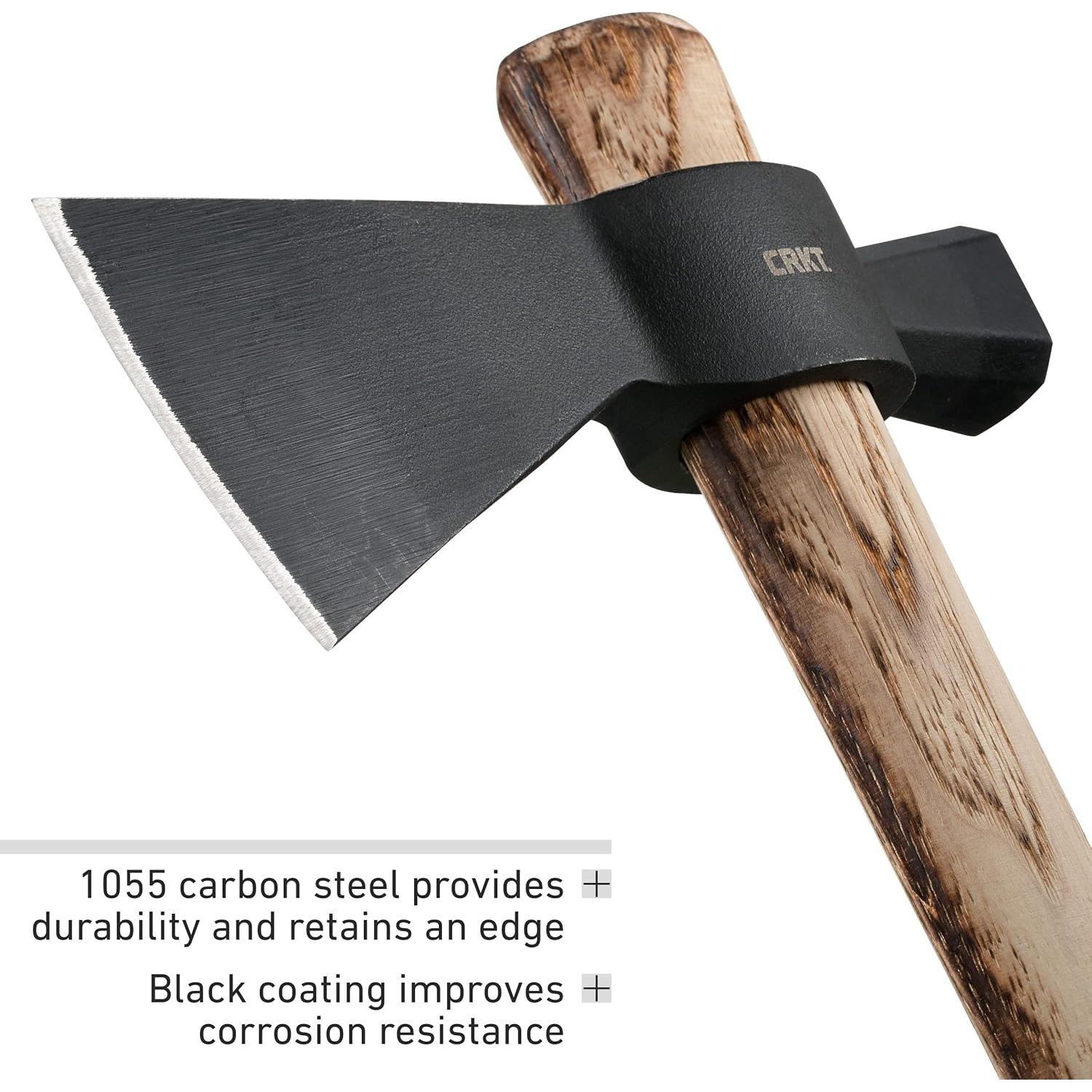 Chogan Hammer T-Hawk: Outdoor Camping Axe with Hammer Poll, Forged Carbon Steel Head, Tennessee Hickory Wooden Handle 2724
