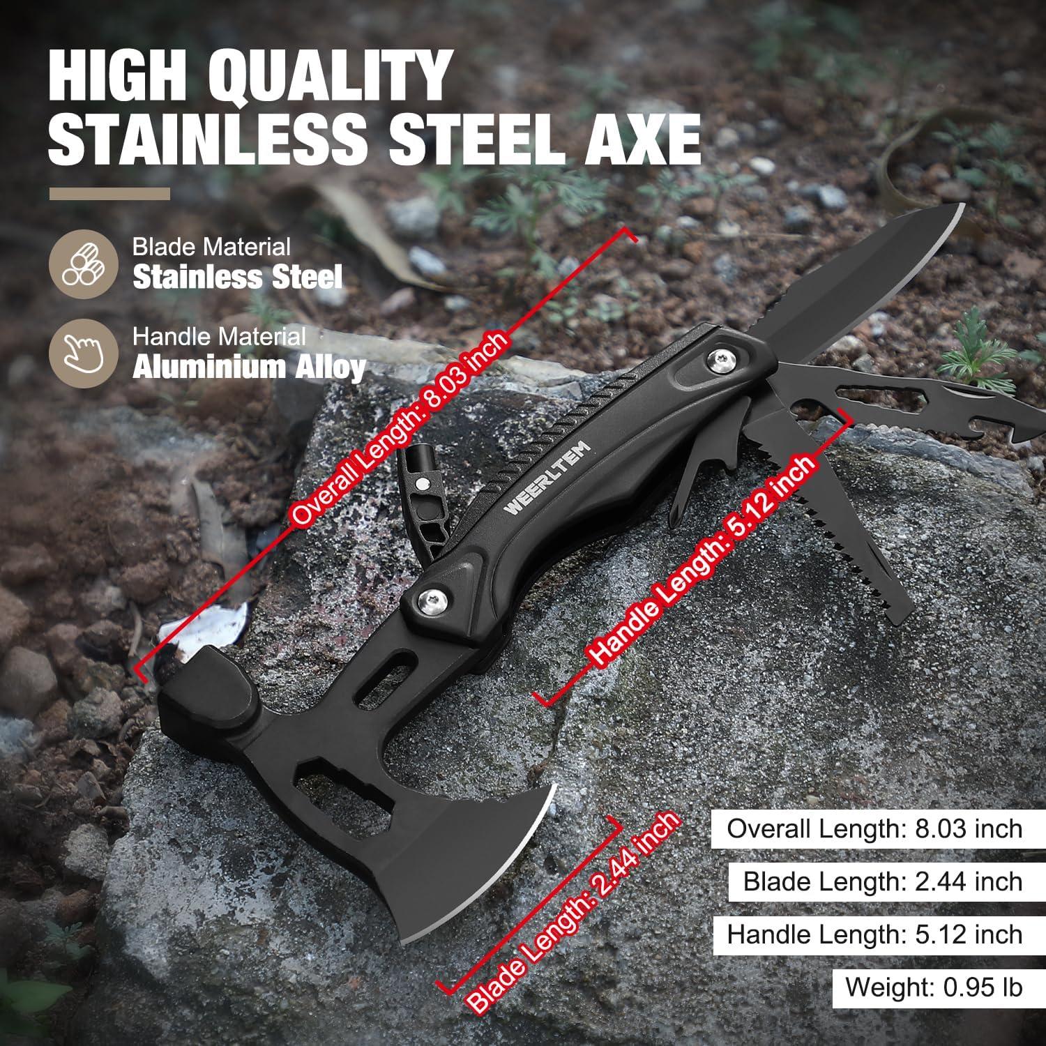 Martillo Hacha Multitool WEERLTEM 22 en 1 para Camping