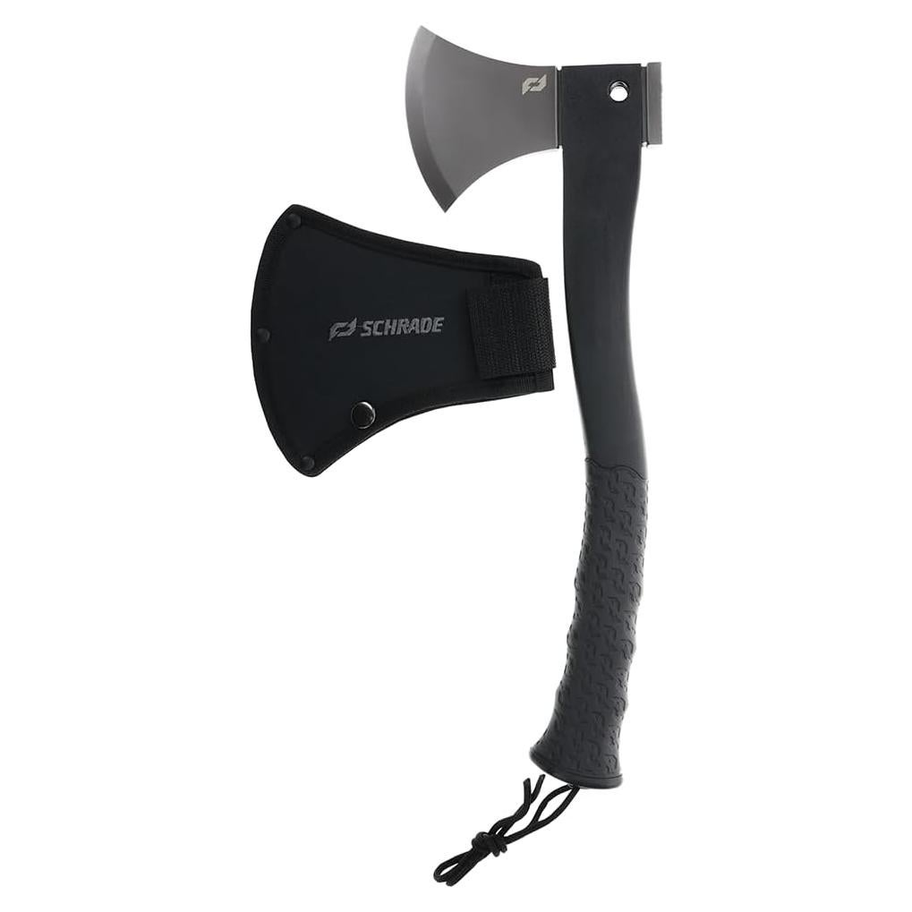 Bedrock Magnum 15.7in Survival Axe with 4.2in Stainless Steel Blade and TPR Rubber Handle for Outdoor Survival