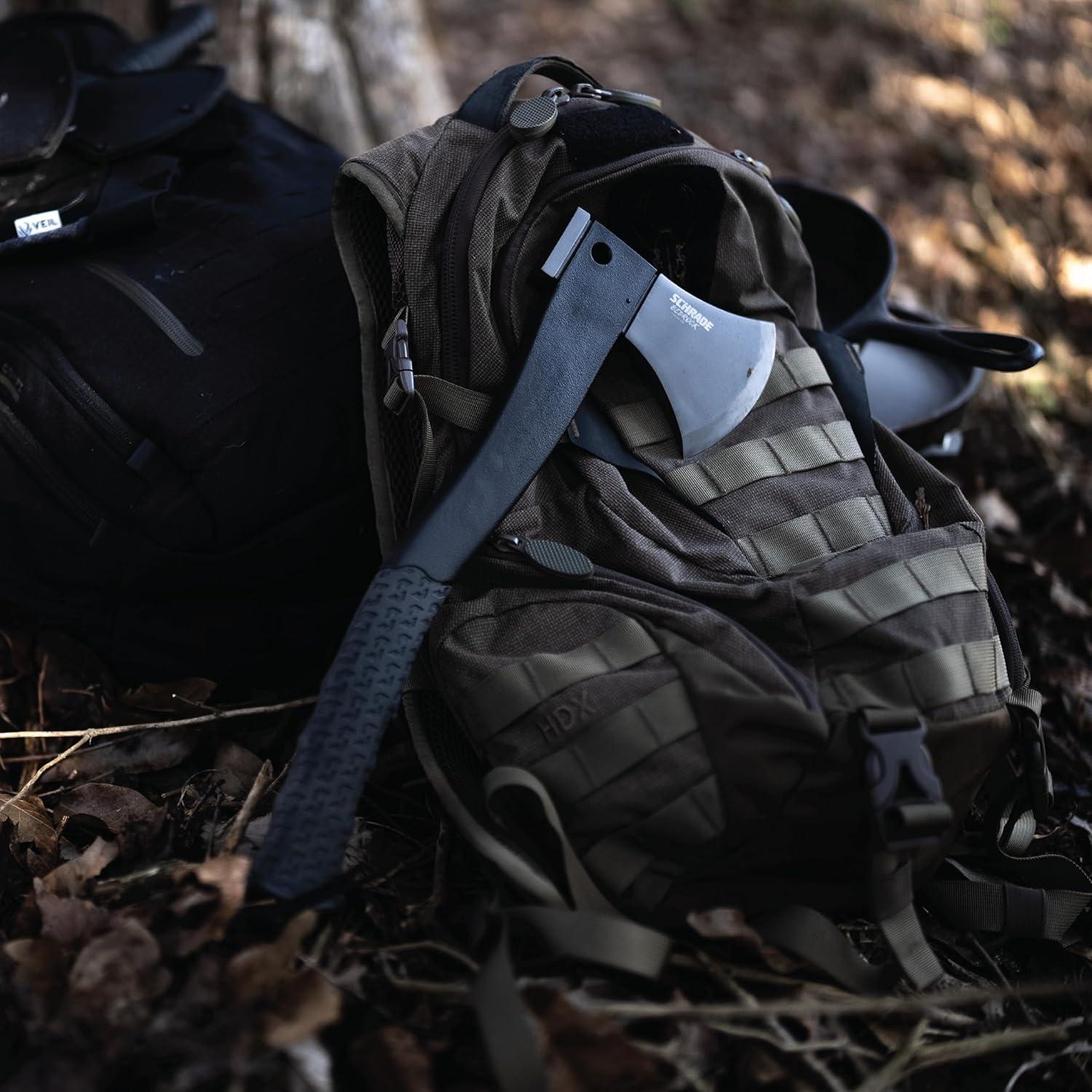 Bedrock Magnum 15.7in Survival Axe with 4.2in Stainless Steel Blade and TPR Rubber Handle for Outdoor Survival