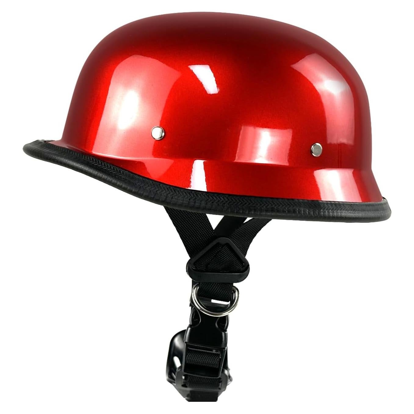 Casco de Motocicleta SanQing Retro Negro Brillante M-XXL