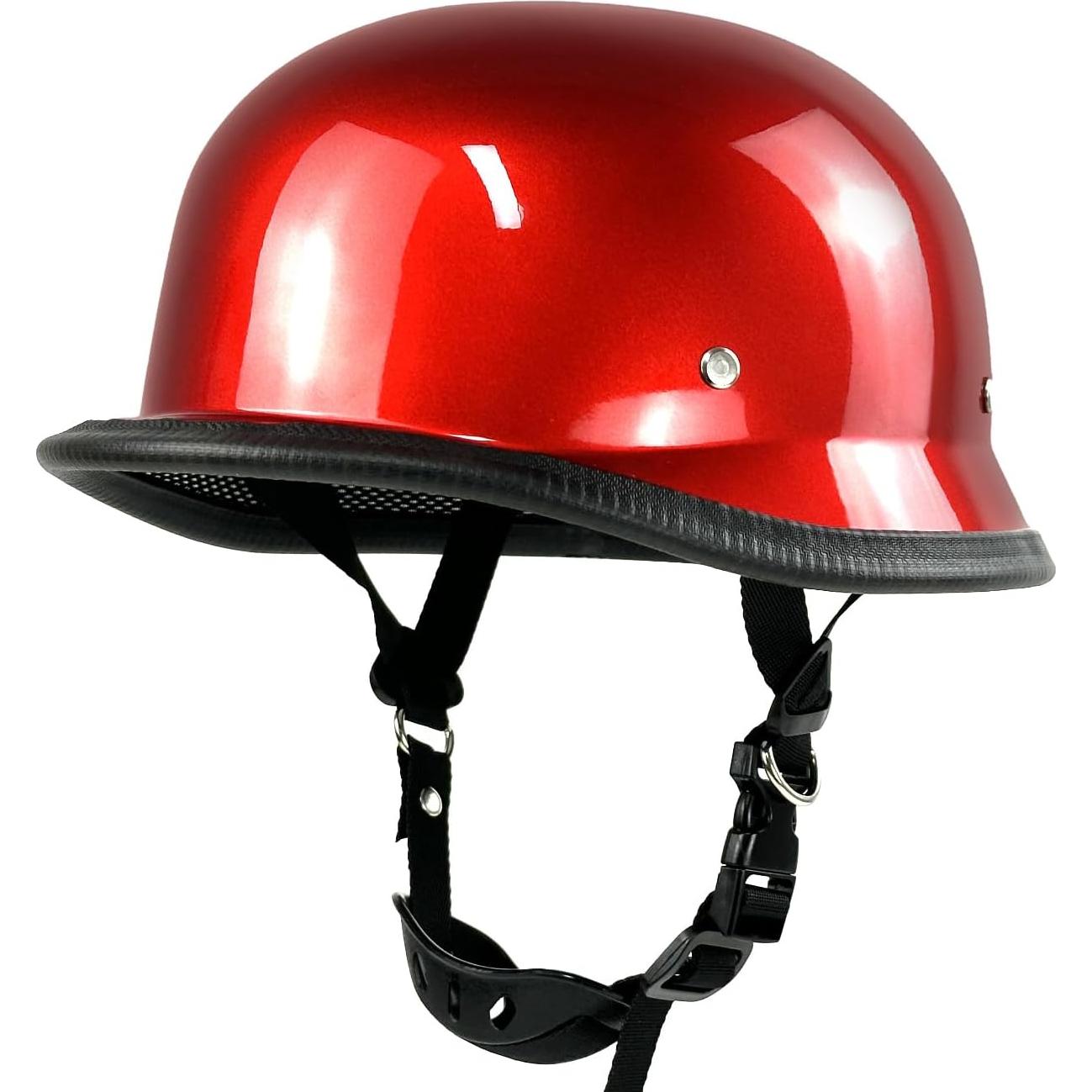 Casco de Motocicleta SanQing Retro Negro Brillante M-XXL