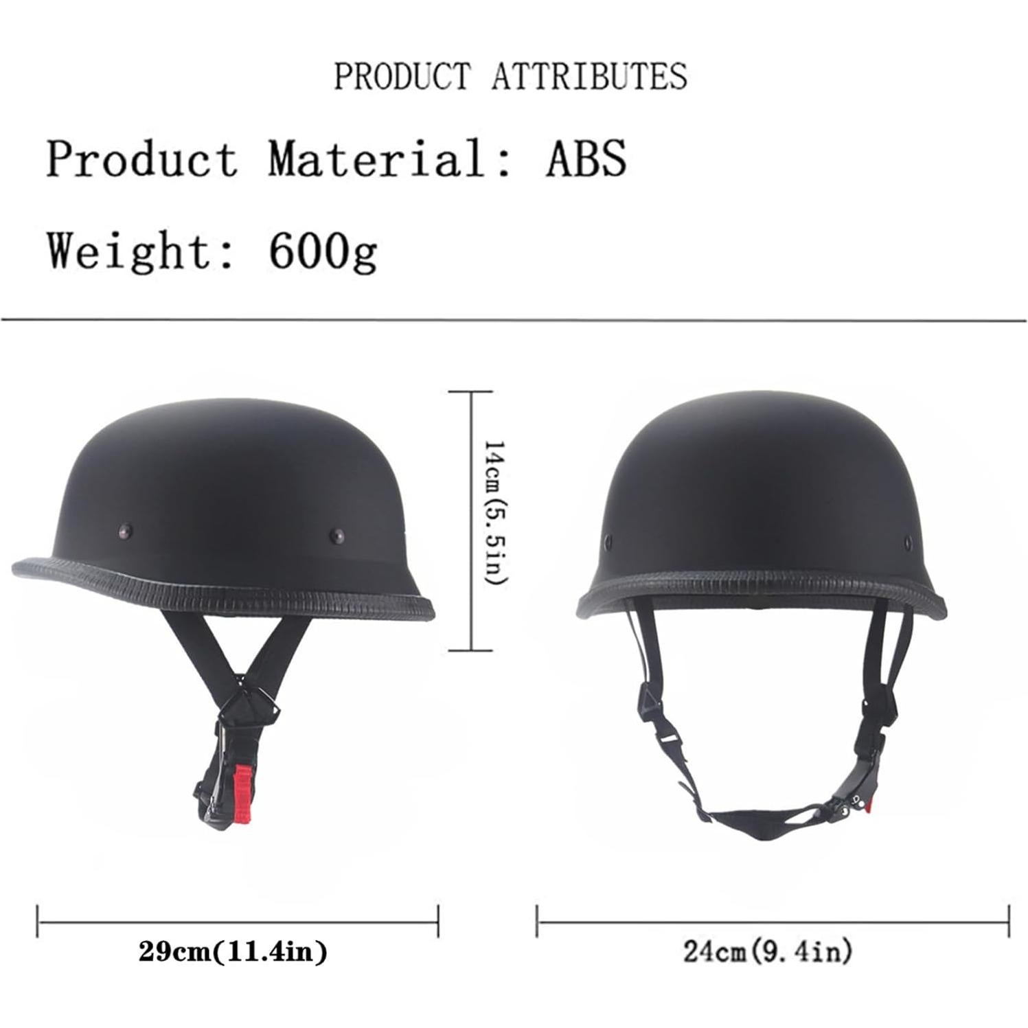 Casco de Motocicleta SanQing Retro Negro Brillante M-XXL