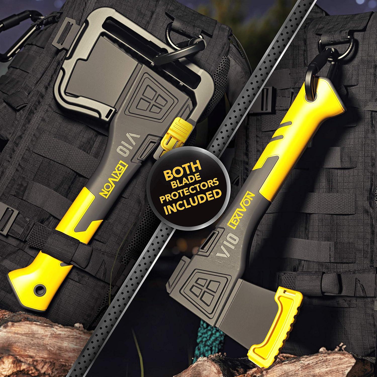 Hacha de Camping LEXIVON V10 - 25.4 cm, Acero de Carbono