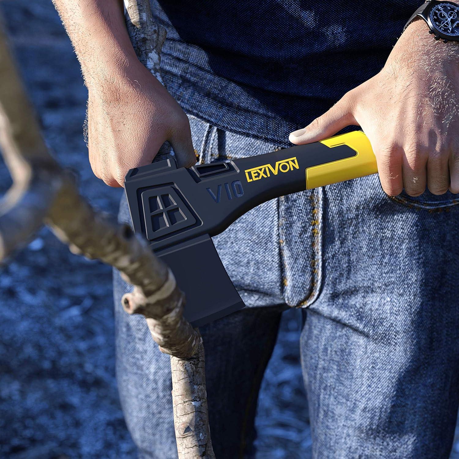 Hacha de Camping LEXIVON V10 - 25.4 cm, Acero de Carbono