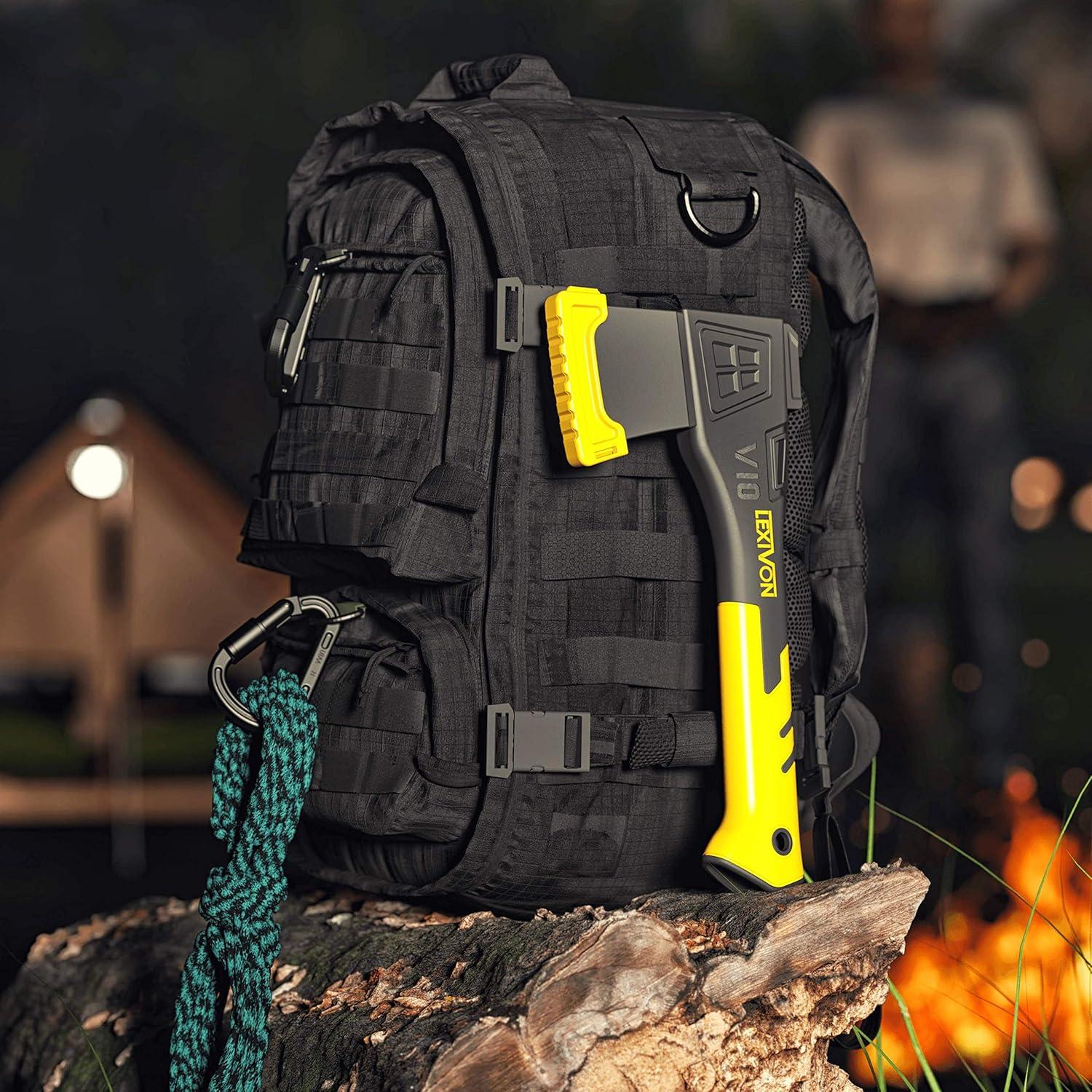 Hacha de Camping LEXIVON V10 - 25.4 cm, Acero de Carbono