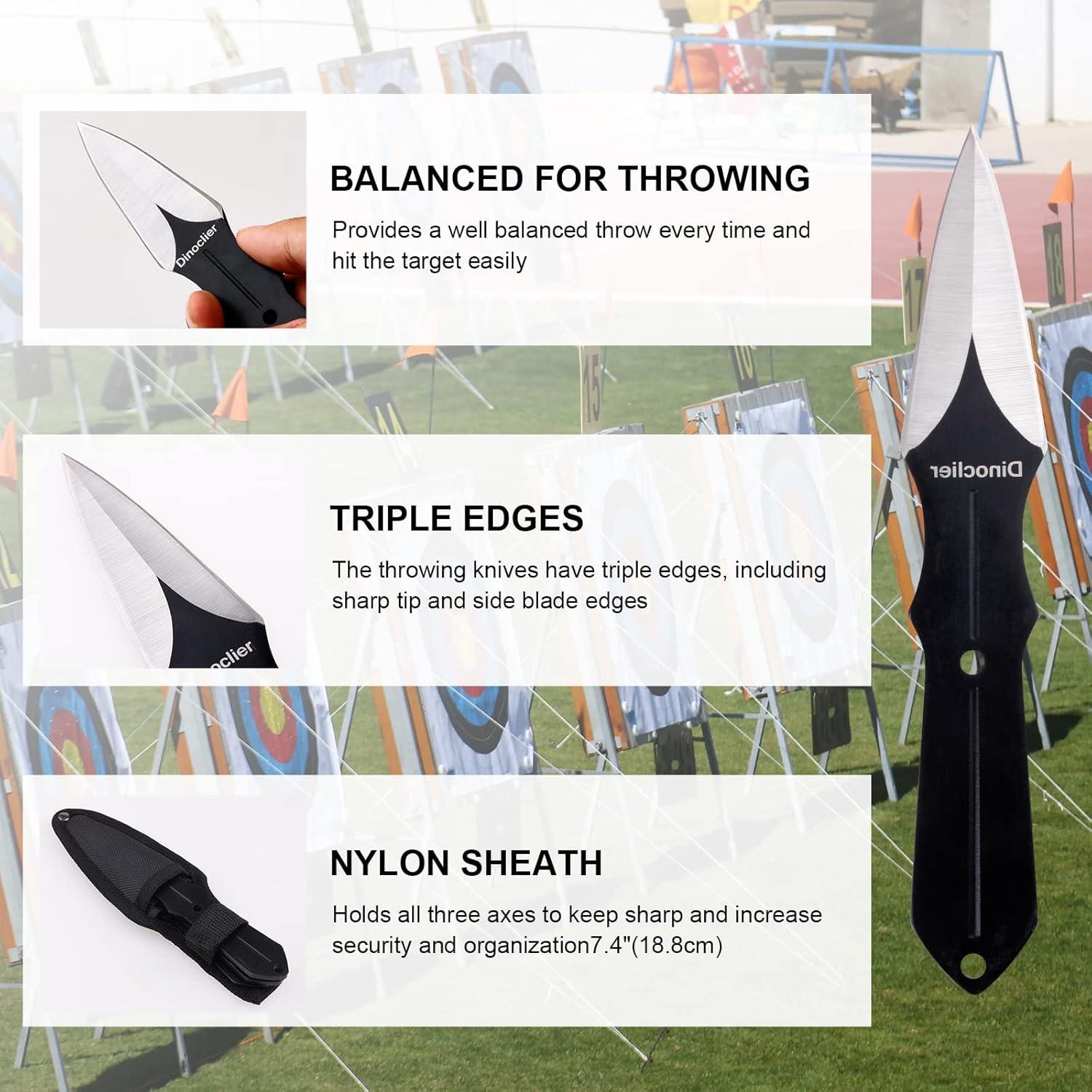 Set de 6 Hachas de Lanzamiento Dinoclier 27.18 cm con Funda