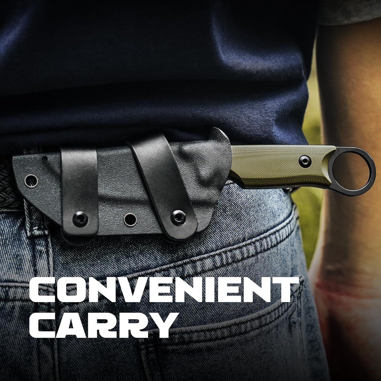 Cuchillo Fijo Kizer Cabox D2 85.3mm Mango G10 Verde