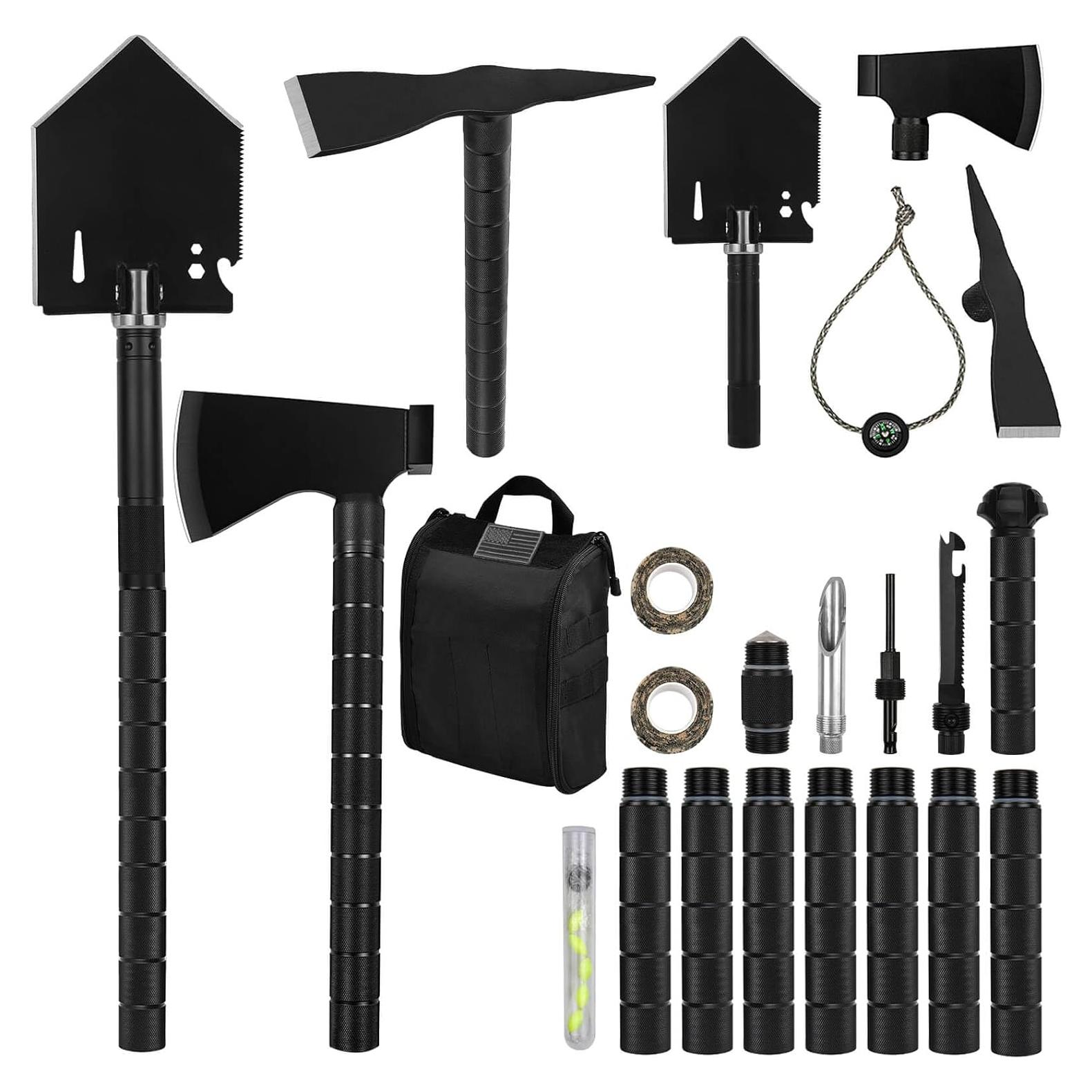 Kit de Supervivencia Off-Road Iunio 19 en 1 con Pala y Hacha