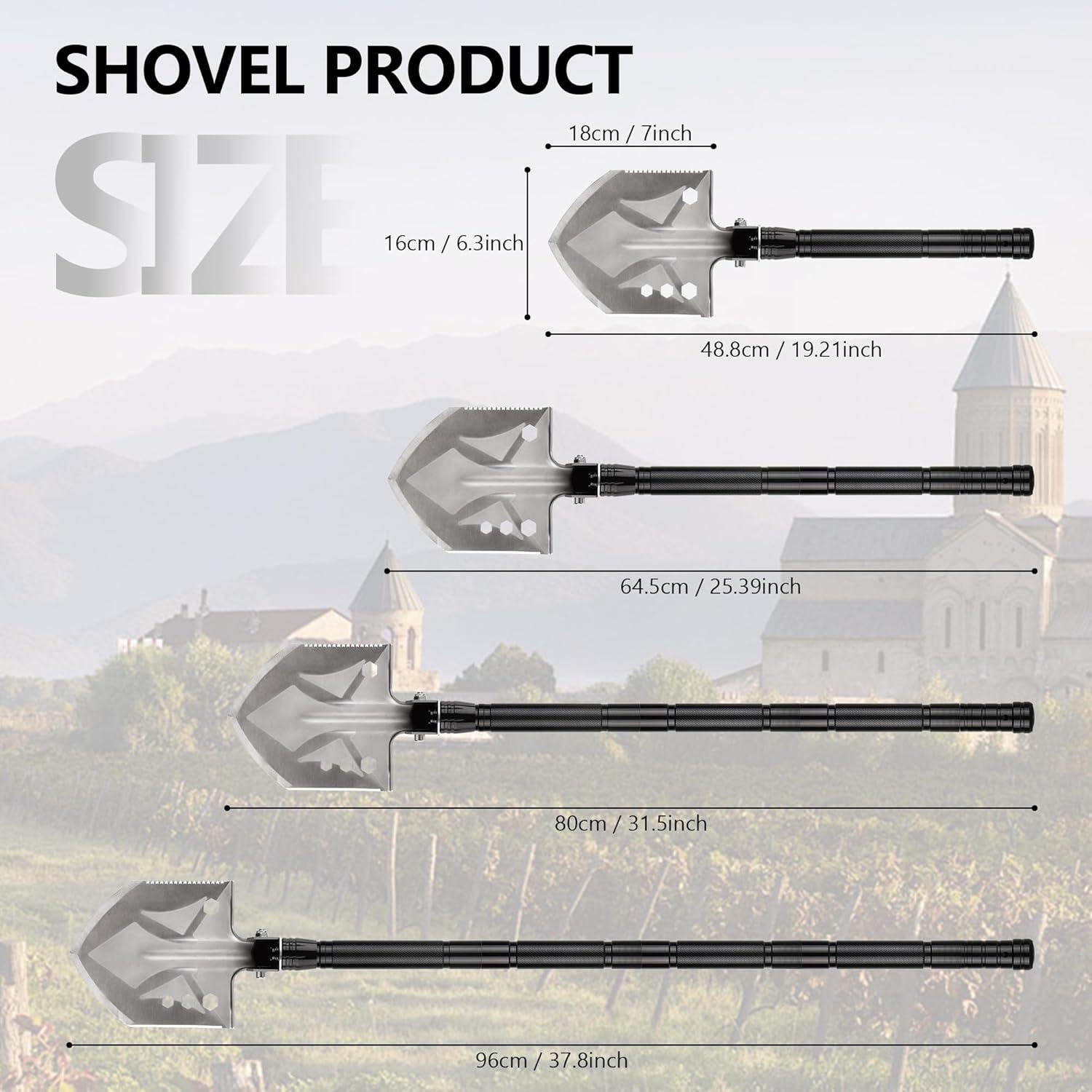 aiGear Camping Shovel Axe Outdoor Survival Tool Set for Camping Hiking Backpacking Men Survival Emergency(CSA-5935)