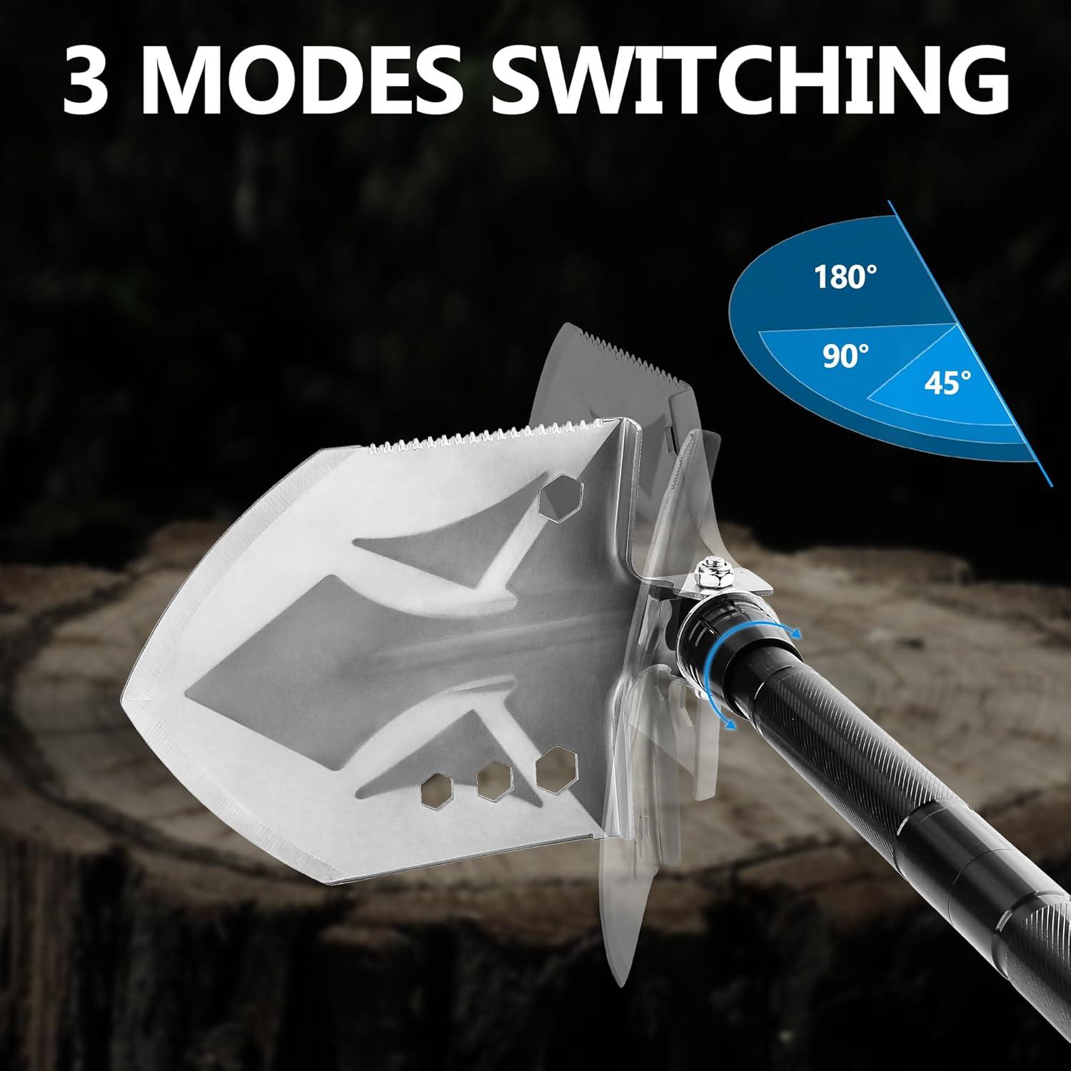 aiGear Camping Shovel Axe Outdoor Survival Tool Set for Camping Hiking Backpacking Men Survival Emergency(CSA-5935)