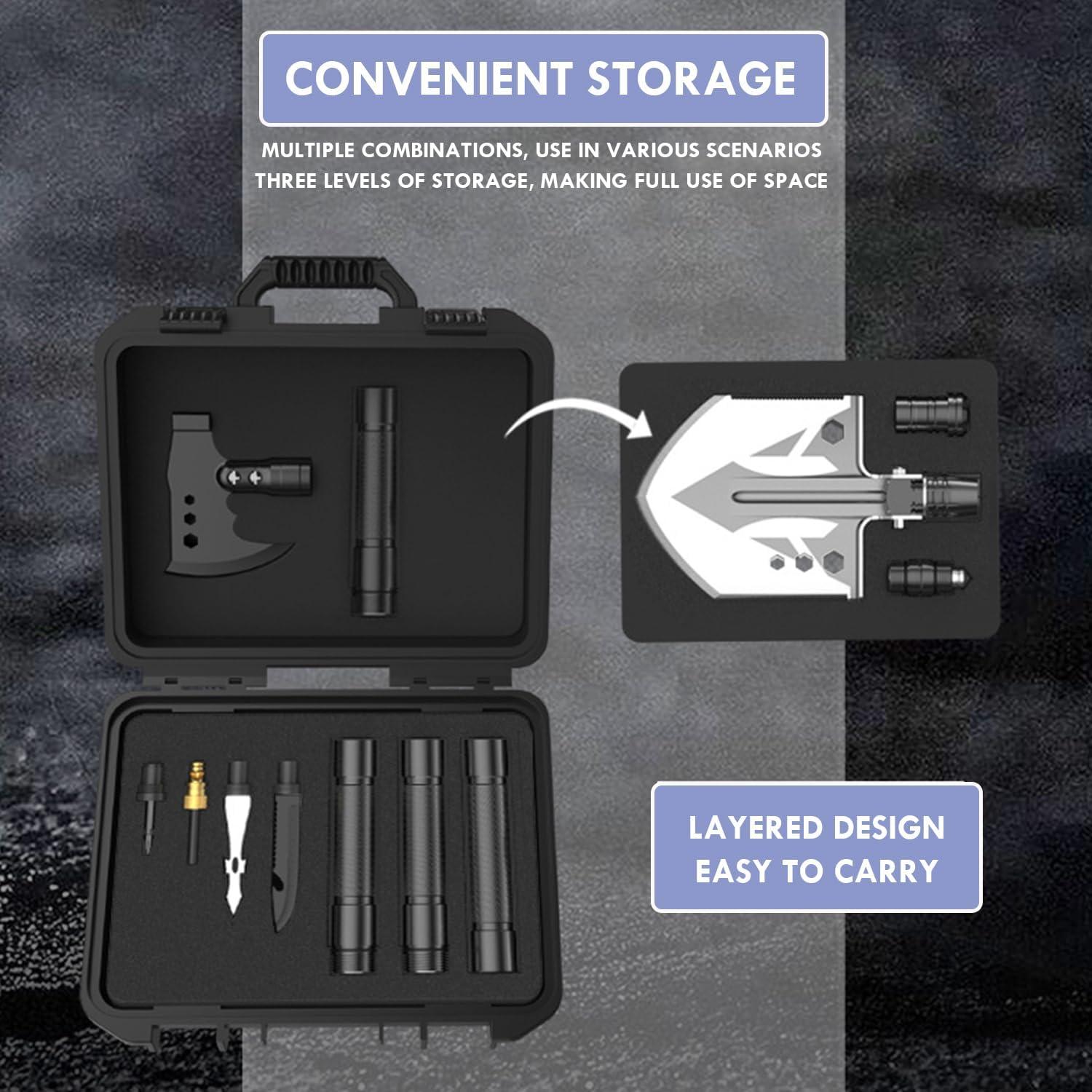 aiGear Camping Shovel Axe Outdoor Survival Tool Set for Camping Hiking Backpacking Men Survival Emergency(CSA-5935)