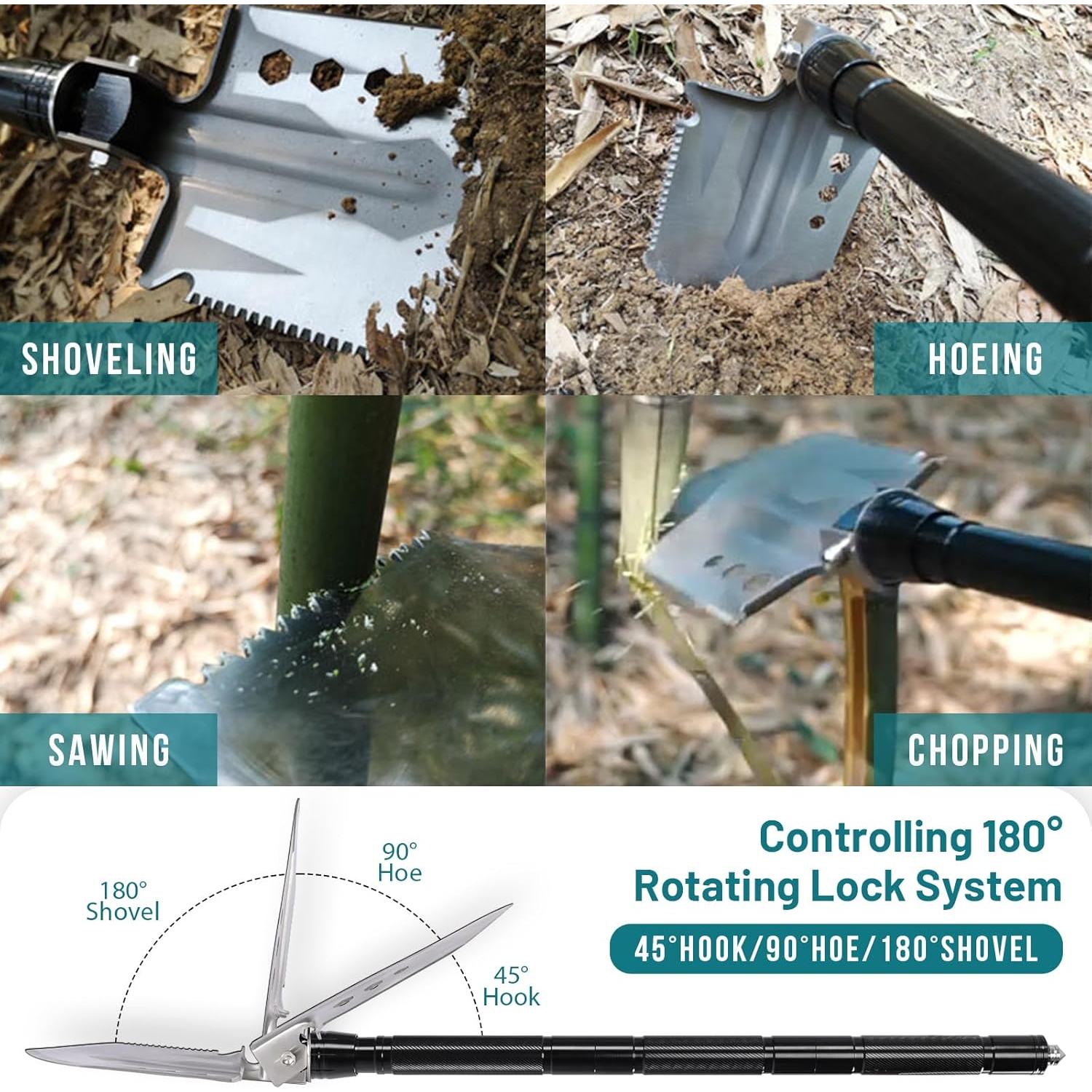 Pala de Supervivencia Multiherramienta 14-en-1 Airctiy - Plegable Táctica